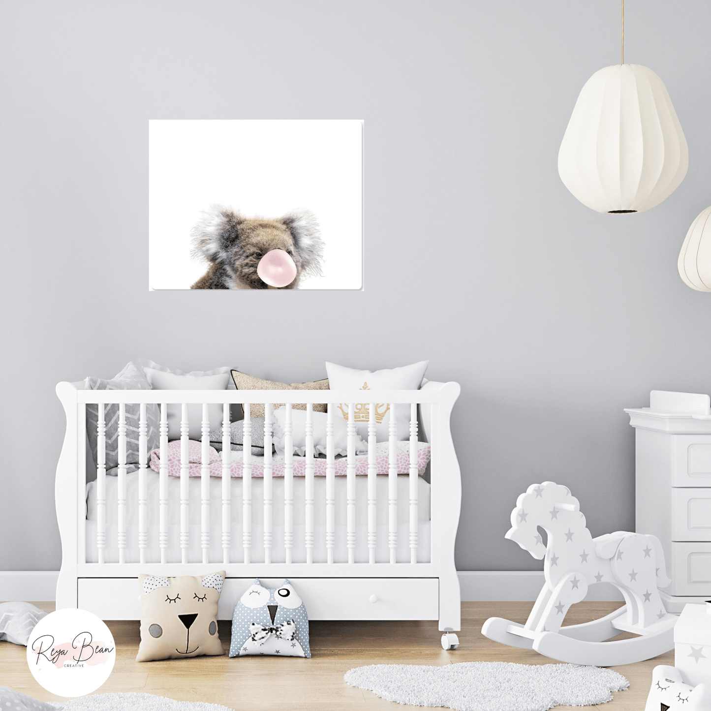 Metal Wall Art - Velociraptor Blowing Bubblegum | Cute Animal Nursery Decor