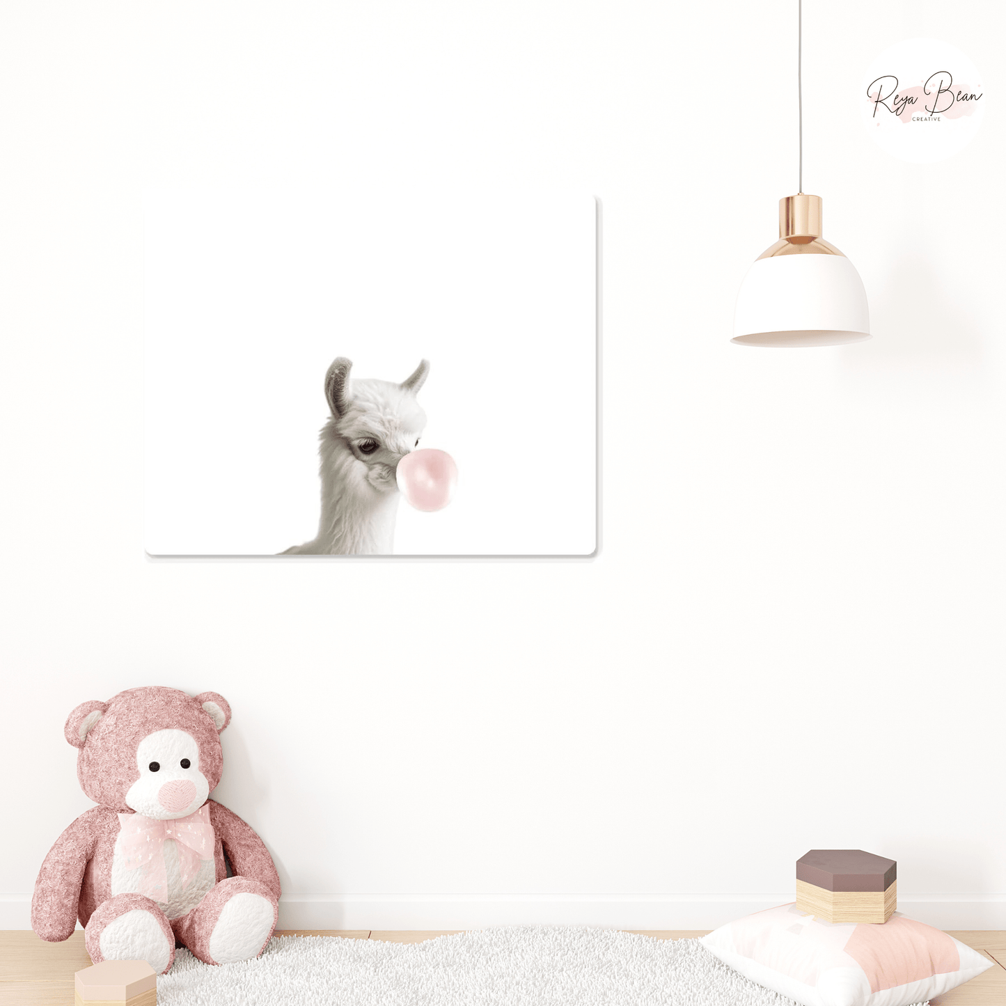Cute Guinea Pig Blowing Bubblegum - Metal Wall Art