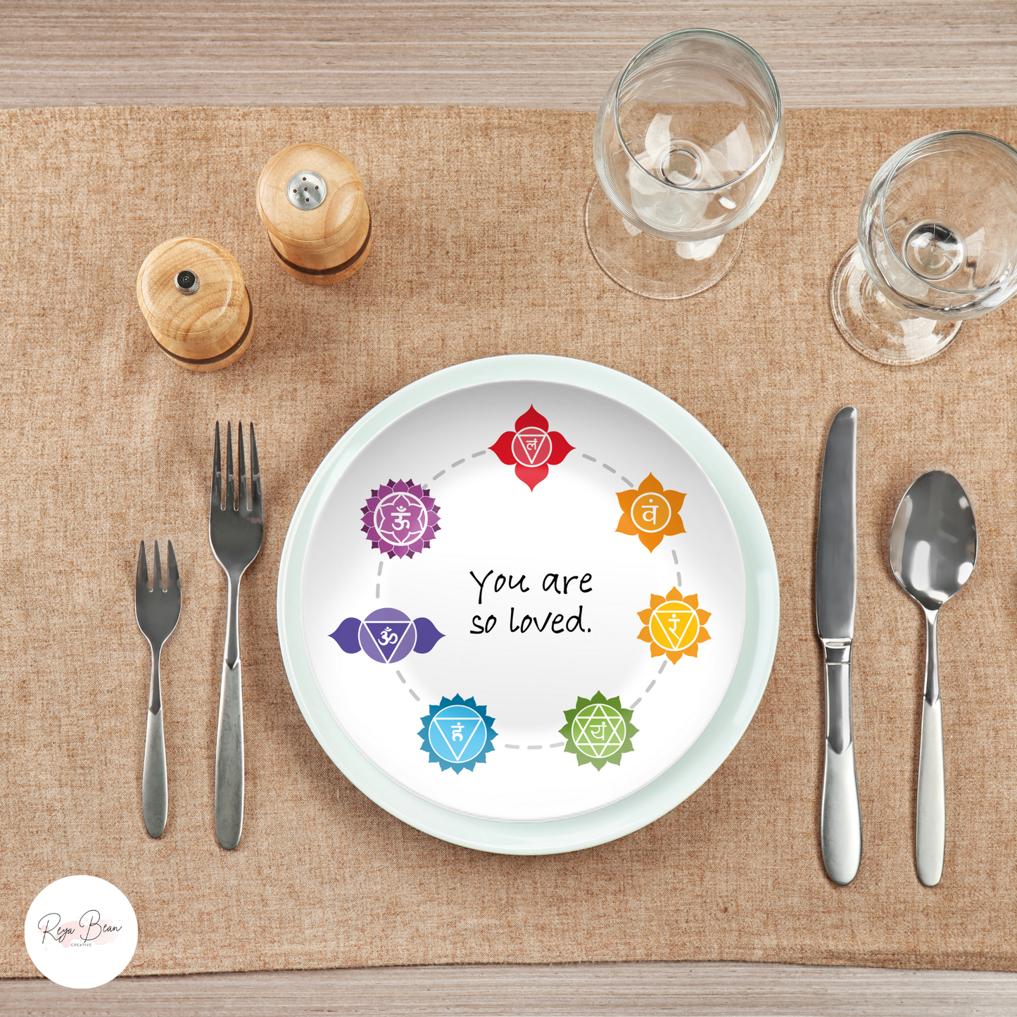 Chakras Dinner Plate - You are So Loved