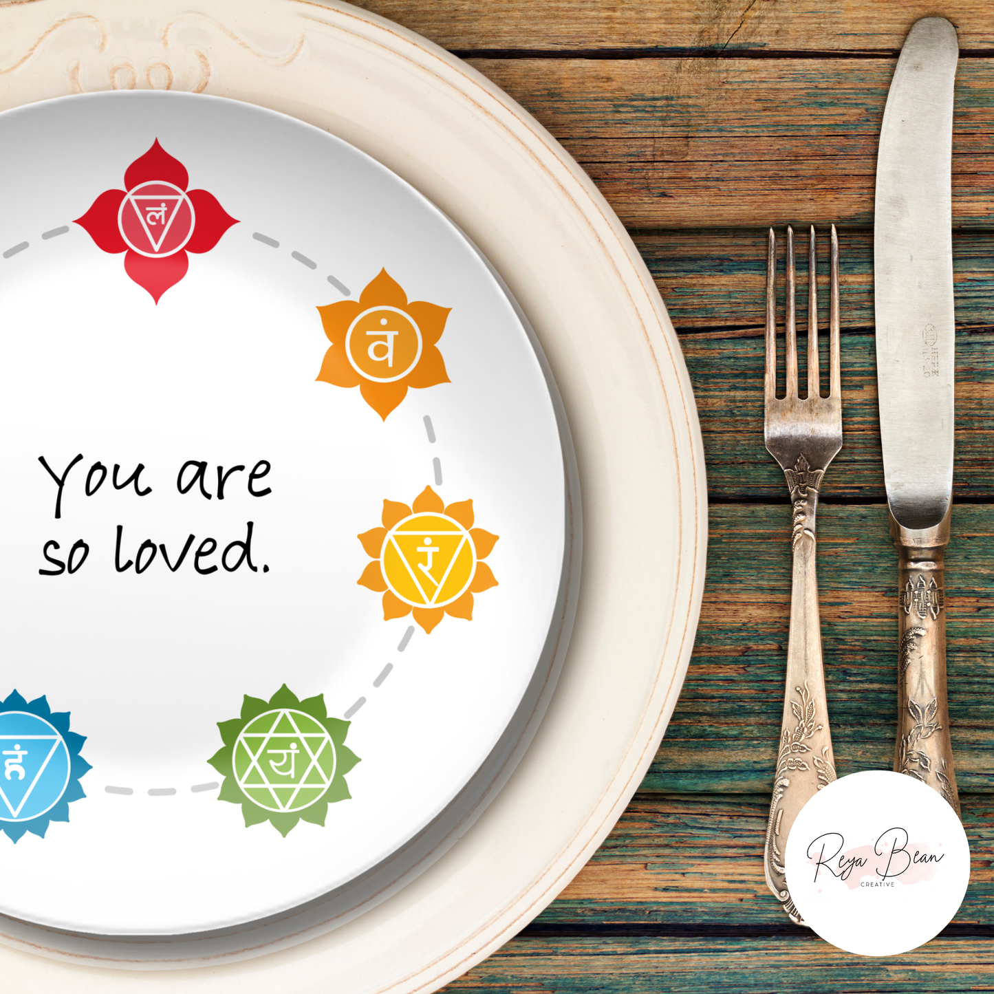 Chakras Dinner Plate - You are So Loved