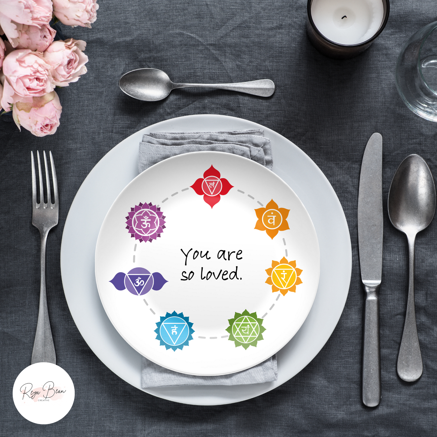 Chakras Dinner Plate - You are So Loved