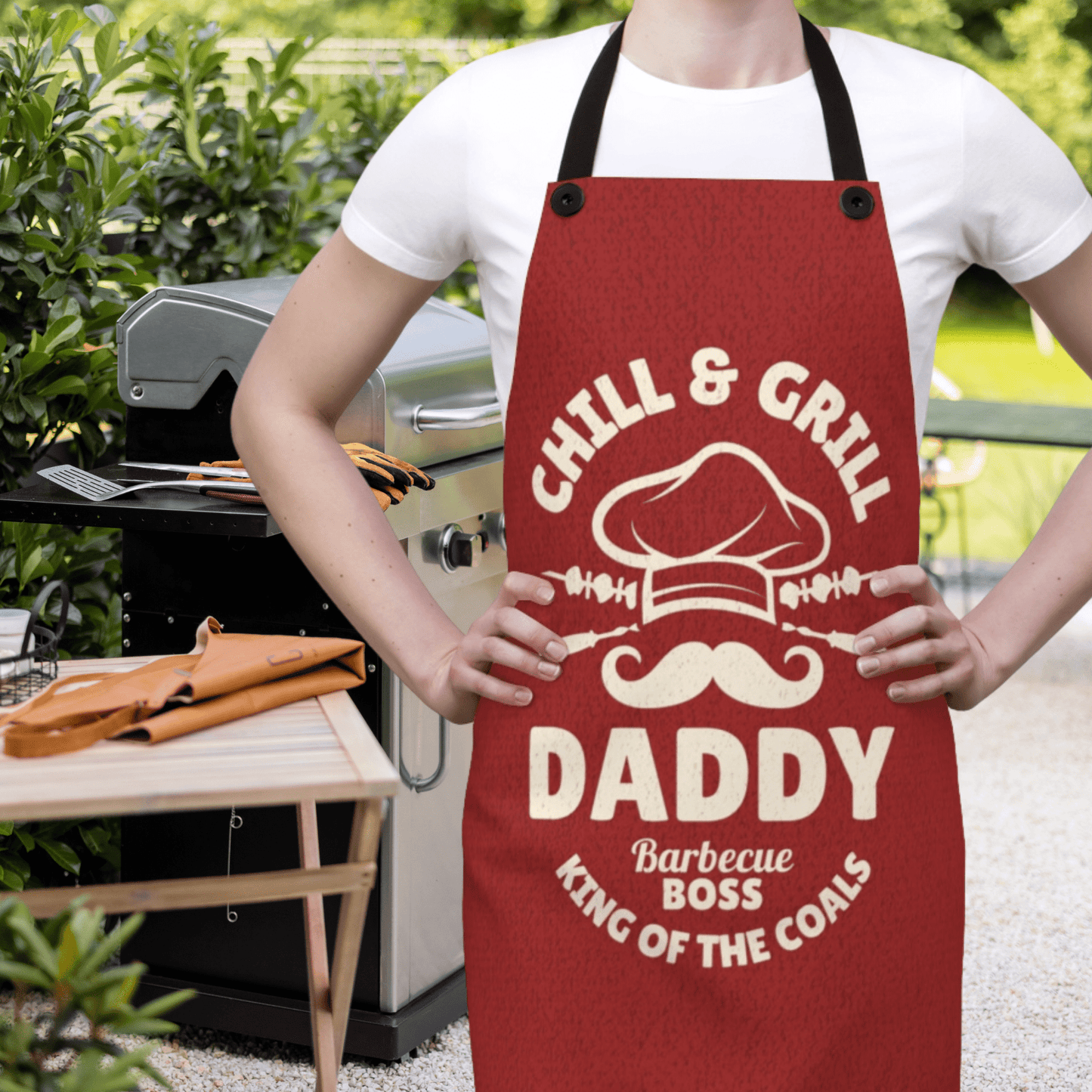 Chill and Grill Father's Day BBQ Boss Apron Gift for Dad