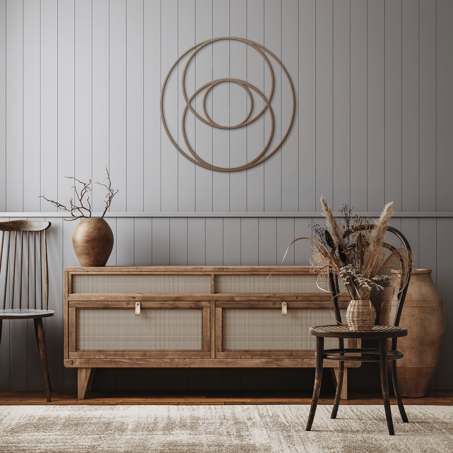 Sacred Circles Geometry Die-Cut Steel Mindfulness Metal Wall Art