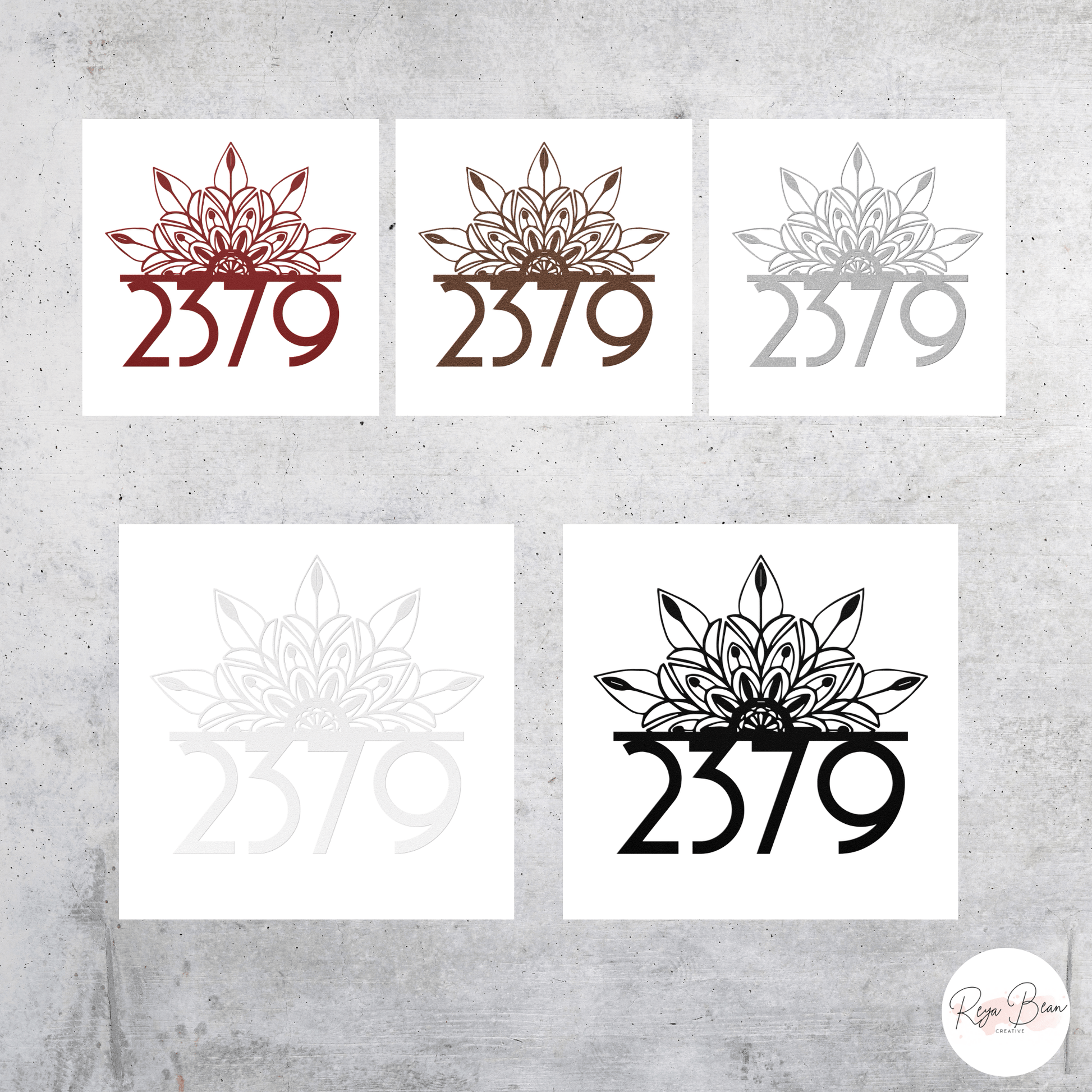 Custom Art Deco House Numbers Die-Cut Metal Sign, Personalized Housewarming Gift Mandala Street Sign Address Mid Century Modern