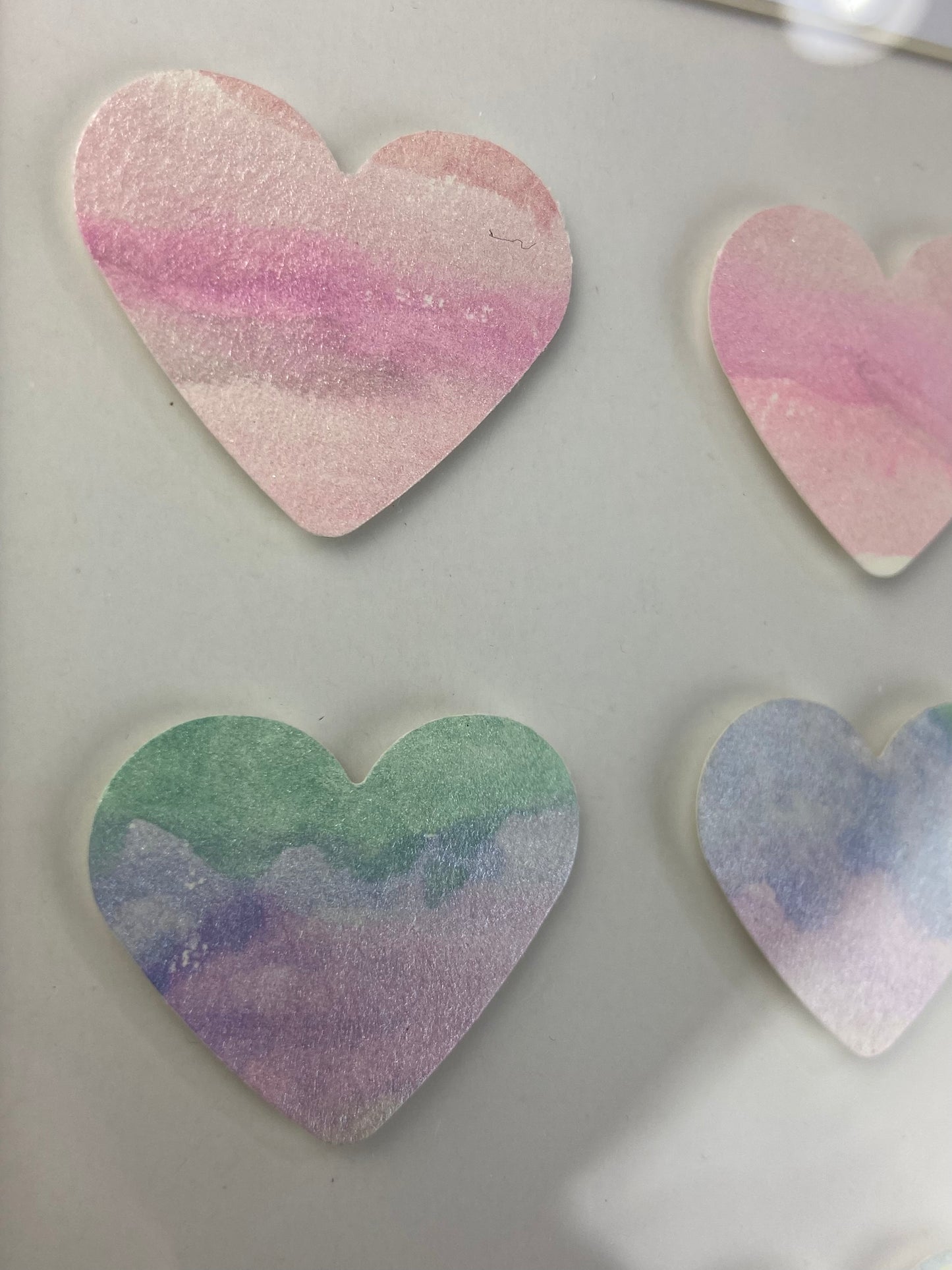 Framed Watercolor Ombre Hearts Wall Art, 13 x 13"