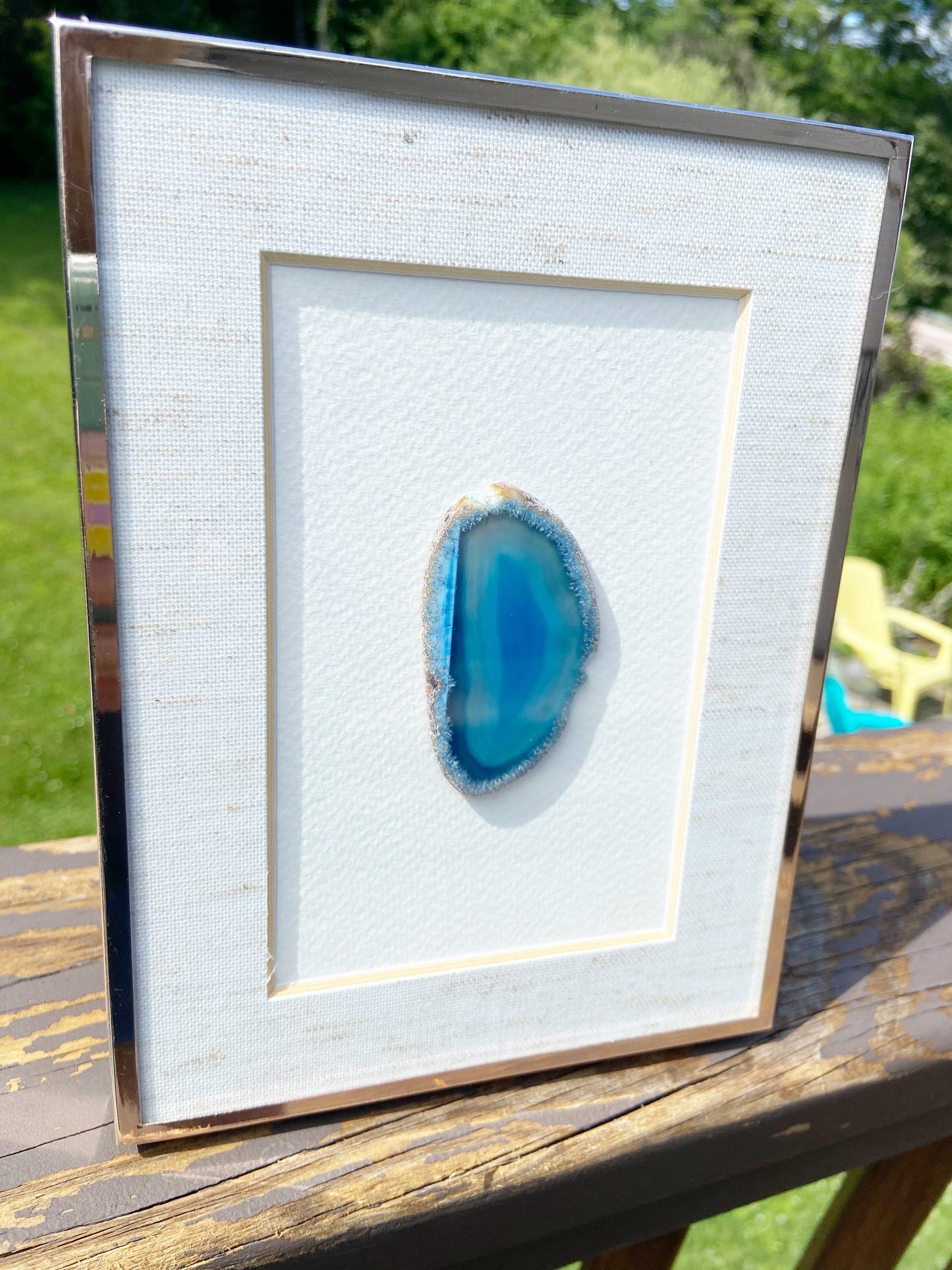 Framed Blue Agate Slice - 6 x 8"