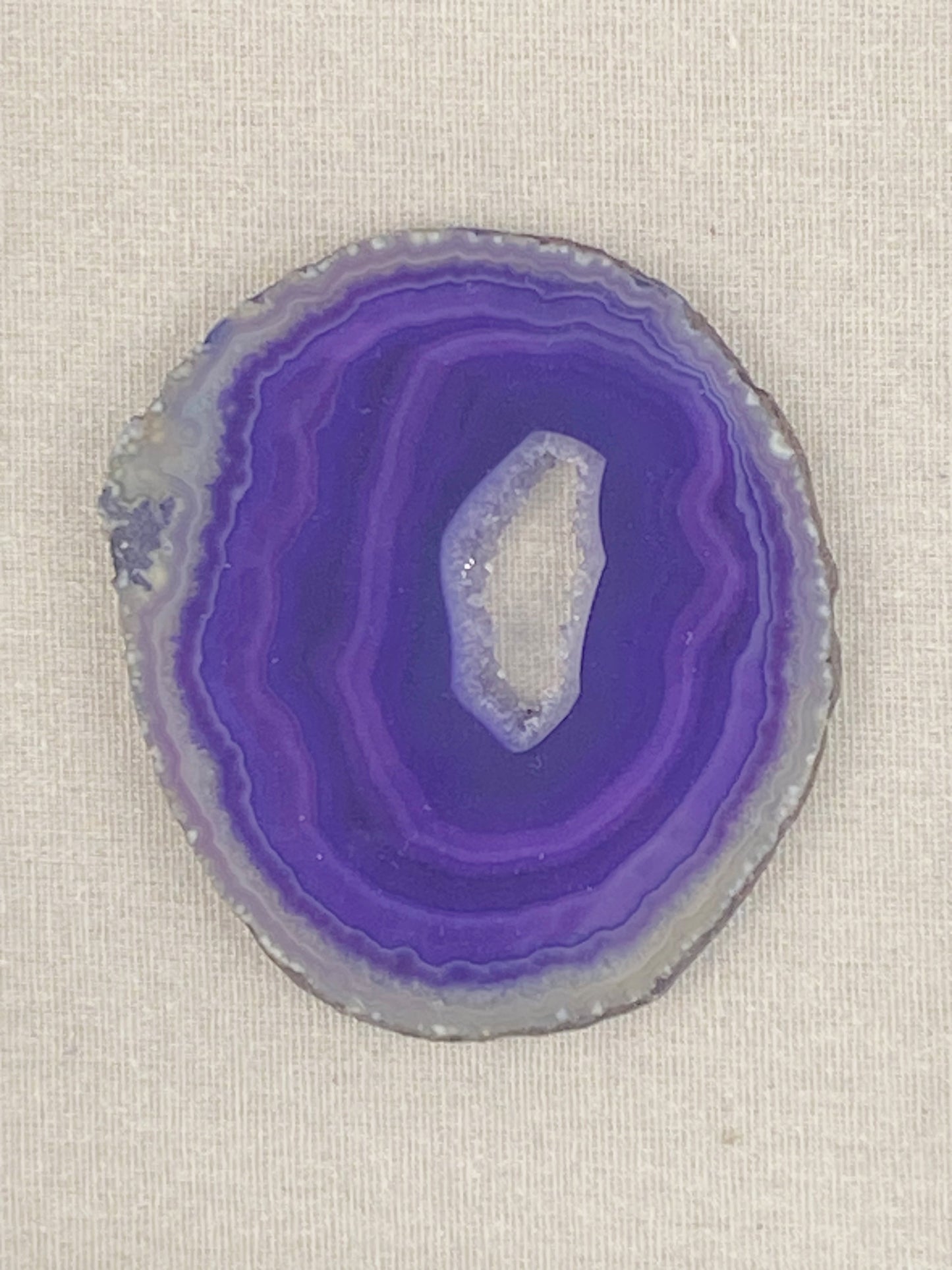 Framed Purple Brazilian Agate- White Frame 9 x 9"
