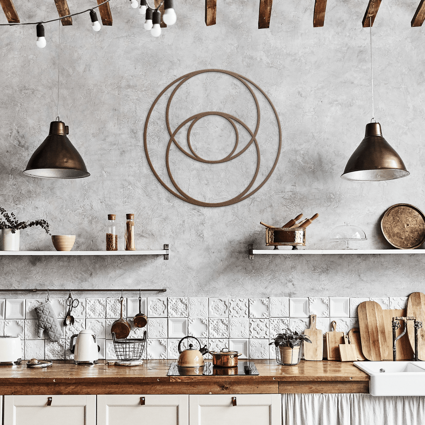 Sacred Circles Geometry Die-Cut Steel Mindfulness Metal Wall Art