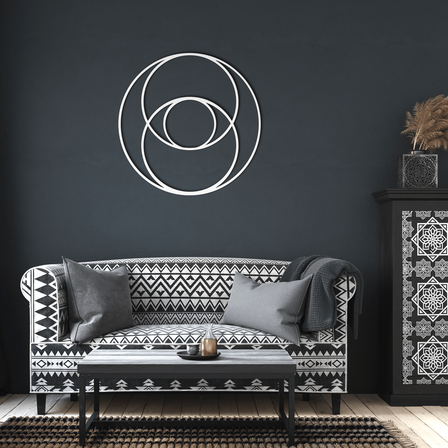 Sacred Circles Geometry Die-Cut Steel Mindfulness Metal Wall Art