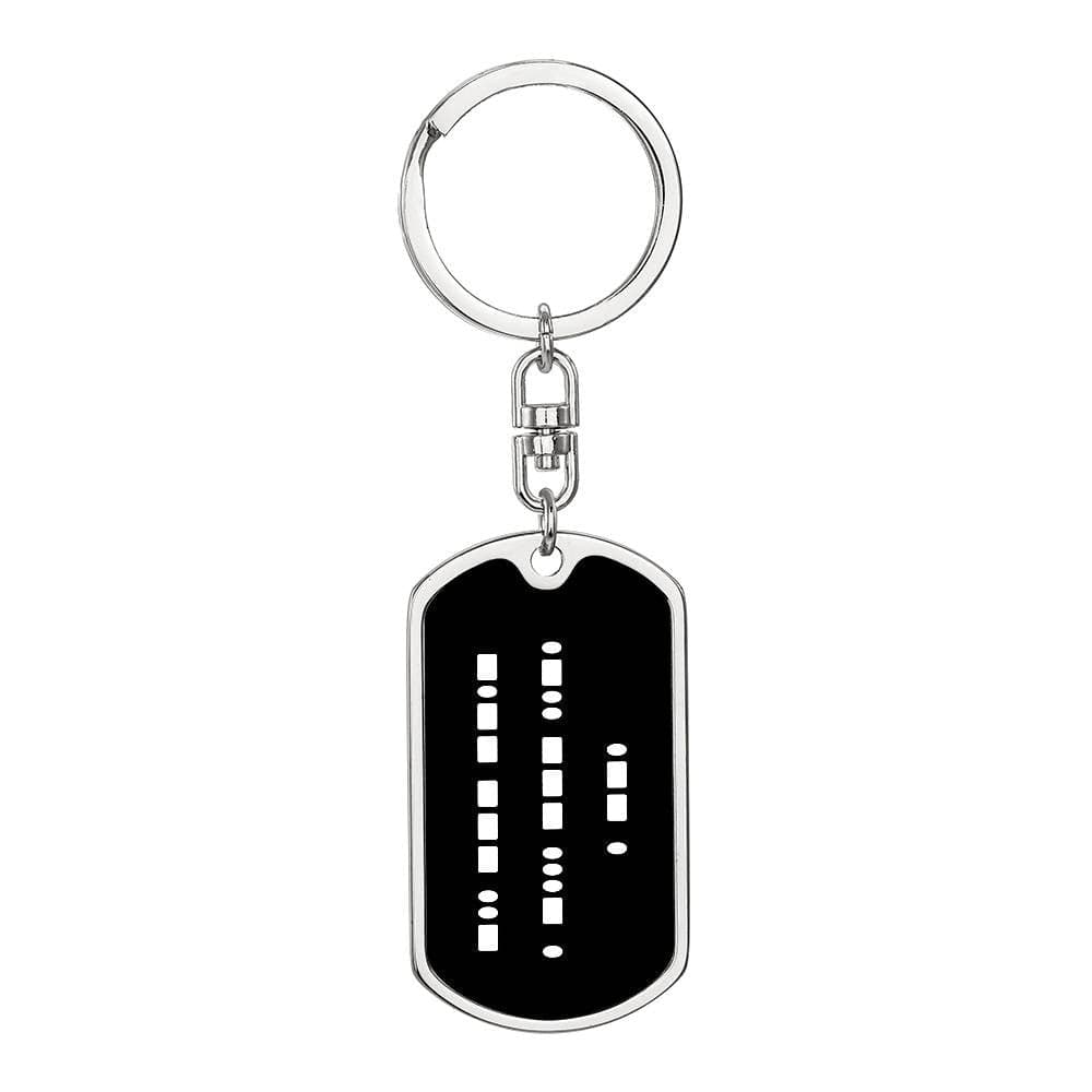 Custom Military Dog Tag | Engraved Morse Code Keychain - Personalized Gift