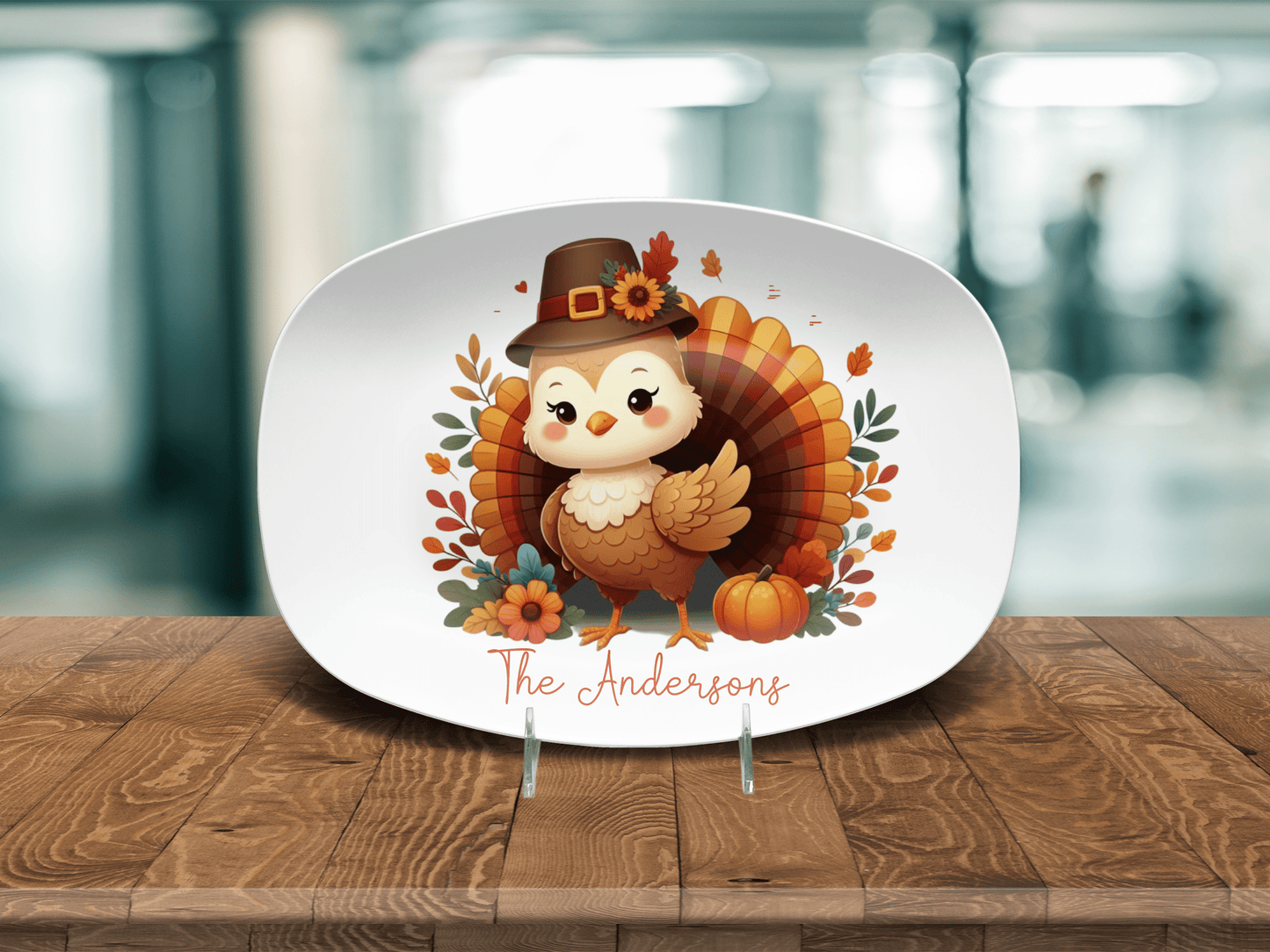 Thanksgiving Turkey Platter | Custom Fall Harvest Platter - Unbreakable Polymer
