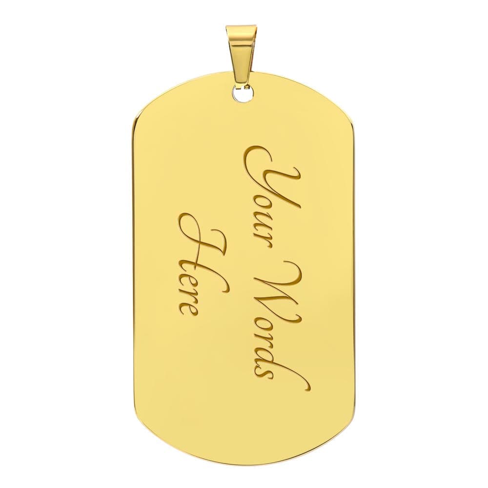 Engraved Dog Tag Necklace - Custom Military Style Necklace For Son - Lion Heart Gift