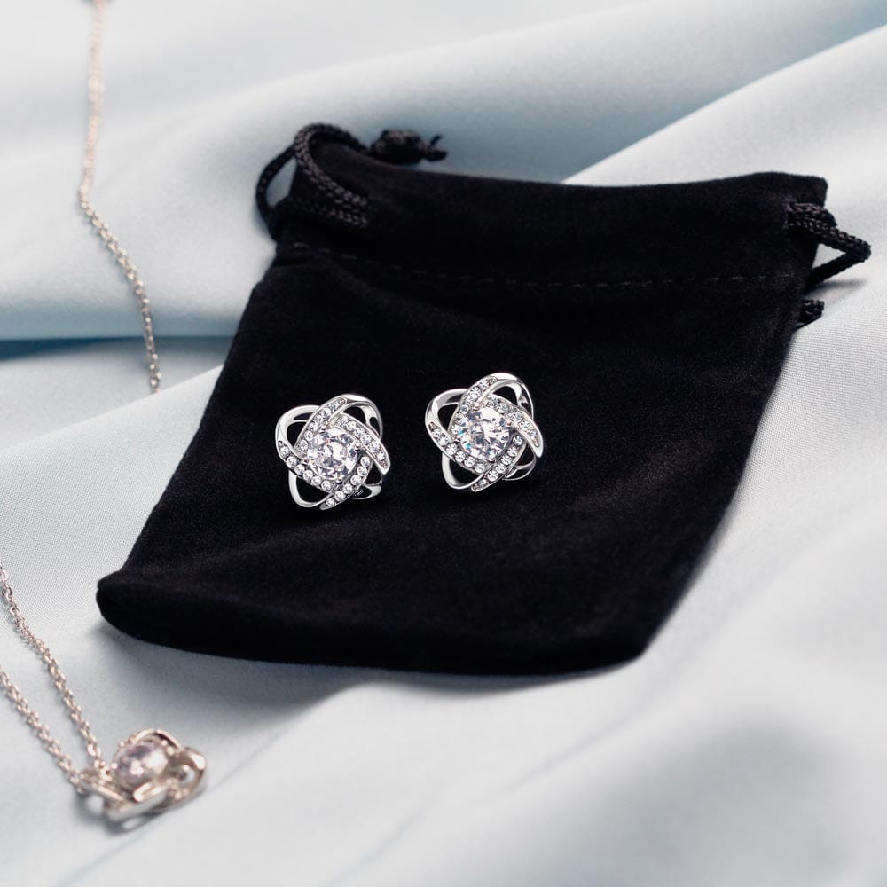 Mother's Day Gift from Daughter - Love Knot Earring & Necklace Set Gift for Mom