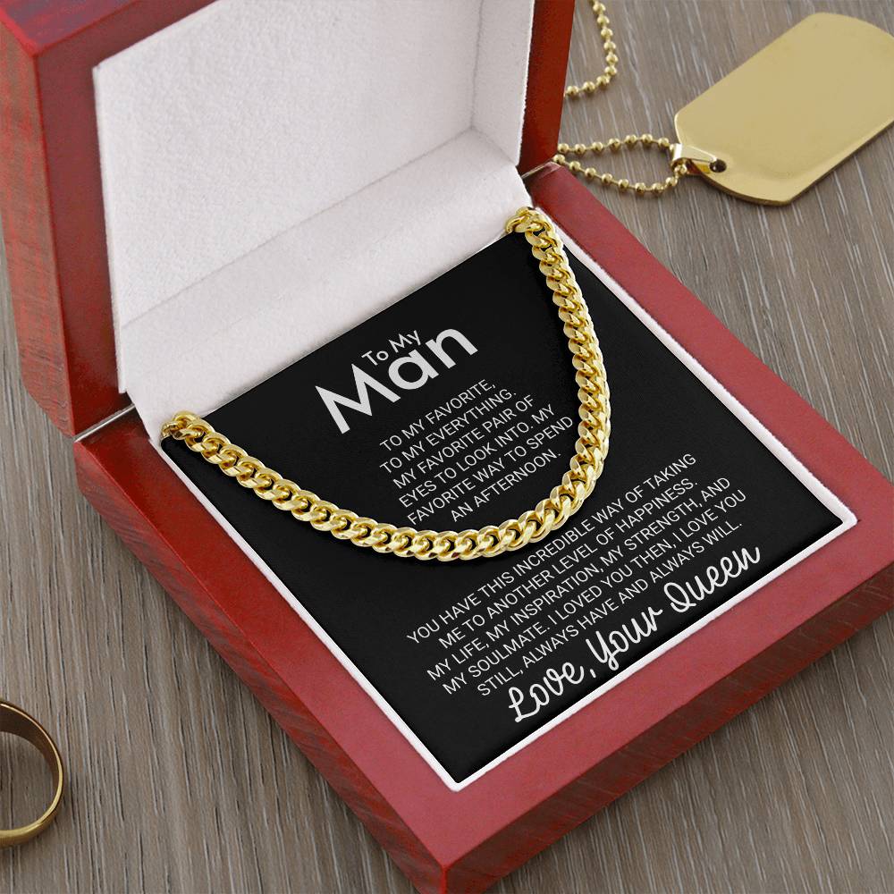 Cuban Link Chain – Adjustable Gold & Stainless Steel Men's Necklace Gift