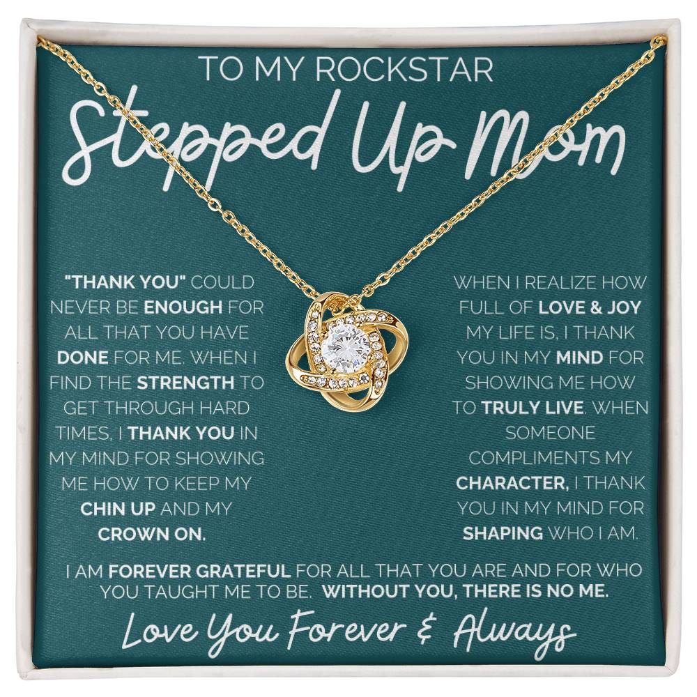 To My Rockstar Stepped Up Mom - Love Knot Necklace