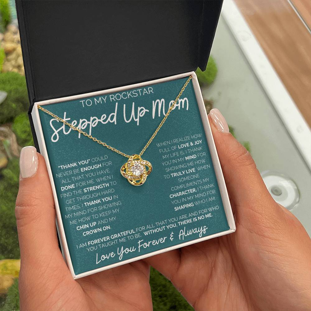 To My Rockstar Stepped Up Mom - Love Knot Necklace