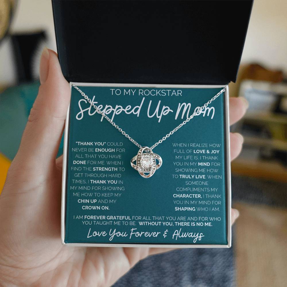 To My Rockstar Stepped Up Mom - Love Knot Necklace