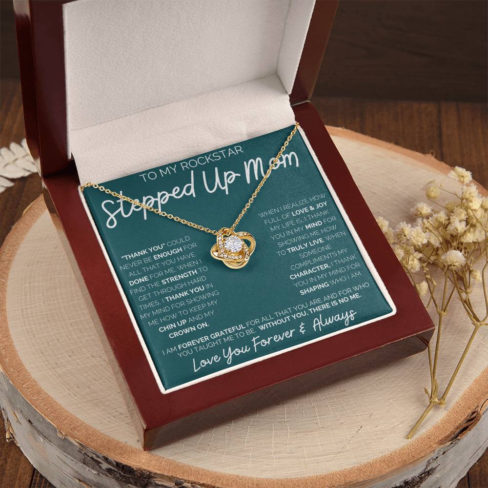 To My Rockstar Stepped Up Mom - Love Knot Necklace