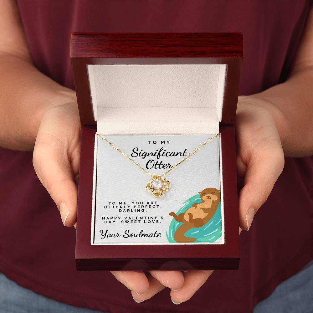Love Knot Necklace – Gold Pendant With Cubic Zirconia, Adjustable Chain Gift