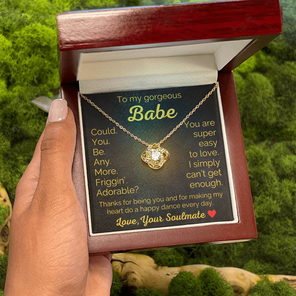 To My Gorgeous Babe Soulmate Necklace