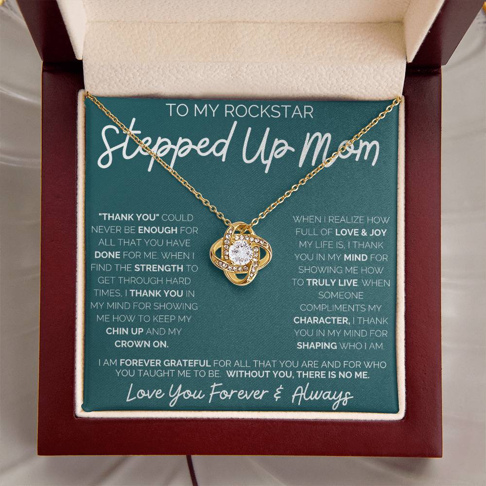 To My Rockstar Stepped Up Mom - Love Knot Necklace