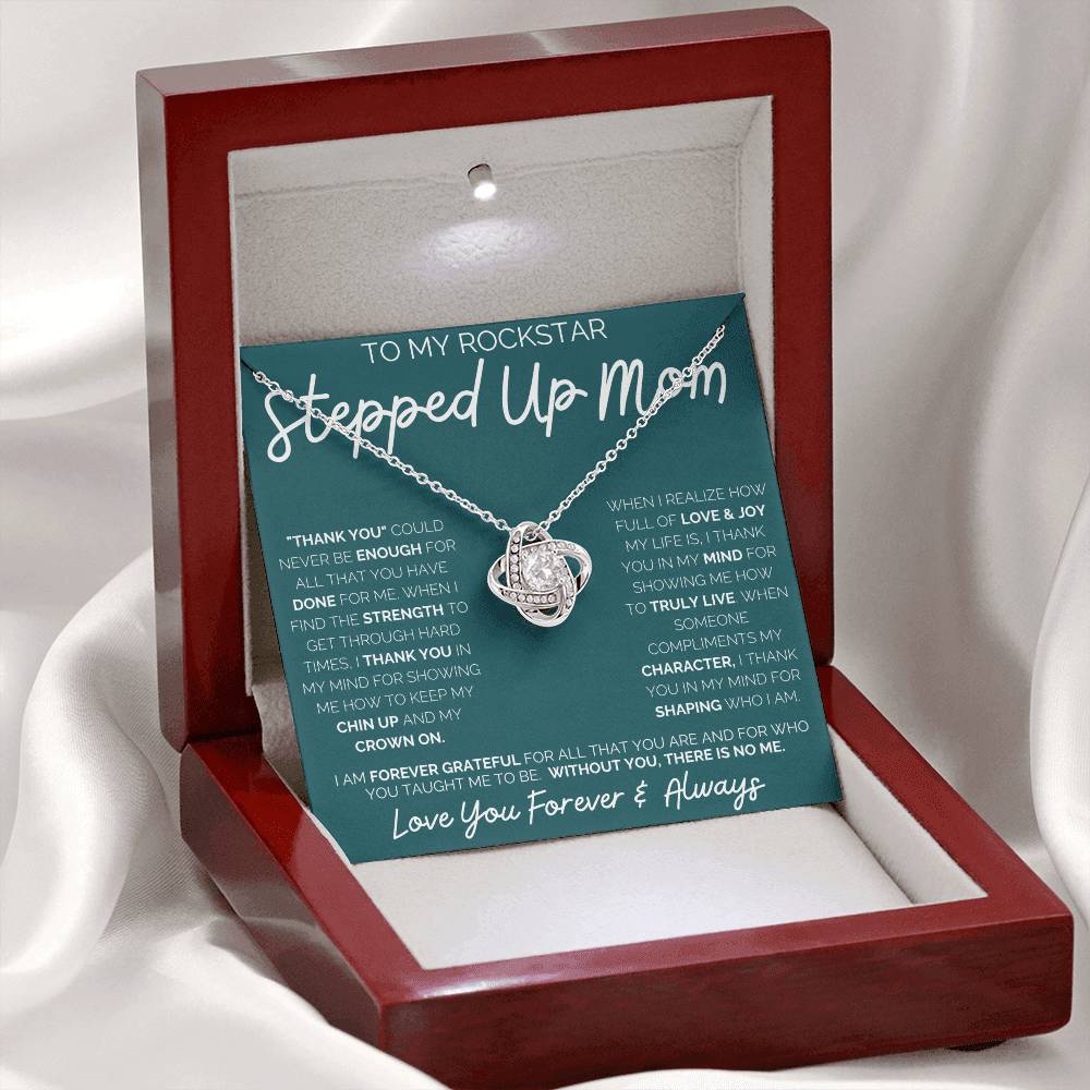 To My Rockstar Stepped Up Mom - Love Knot Necklace