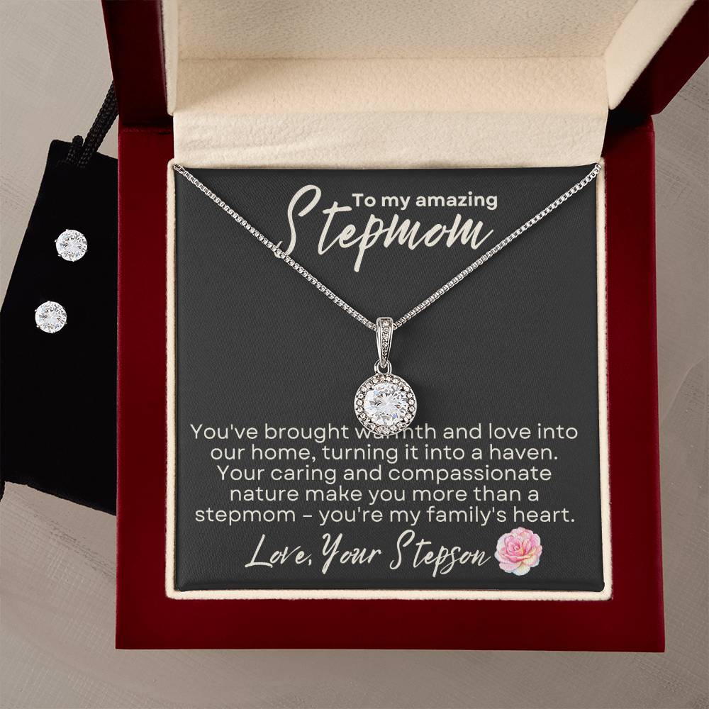 Mother's Day Gift to Stepmom from Stepson - Eternal Hope Necklace and Earring Set