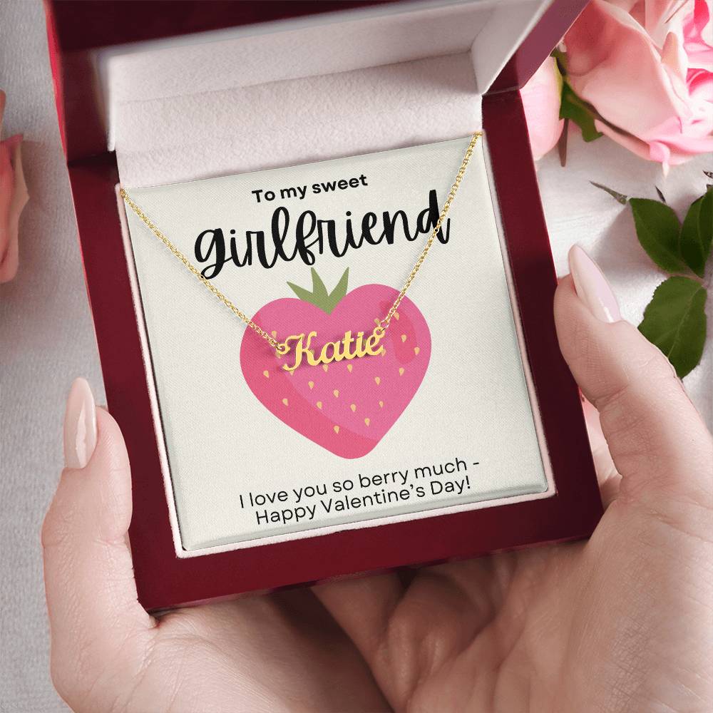 Custom Name Necklace - Personalized Heart Pendant Gift for Girlfriend | Adjustable Chain