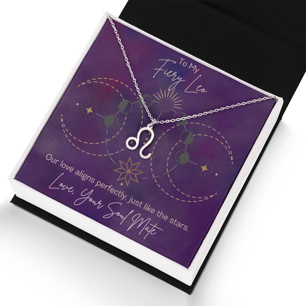 Custom Leo Astrology Necklace Gift from Soul Mate Boyfriend