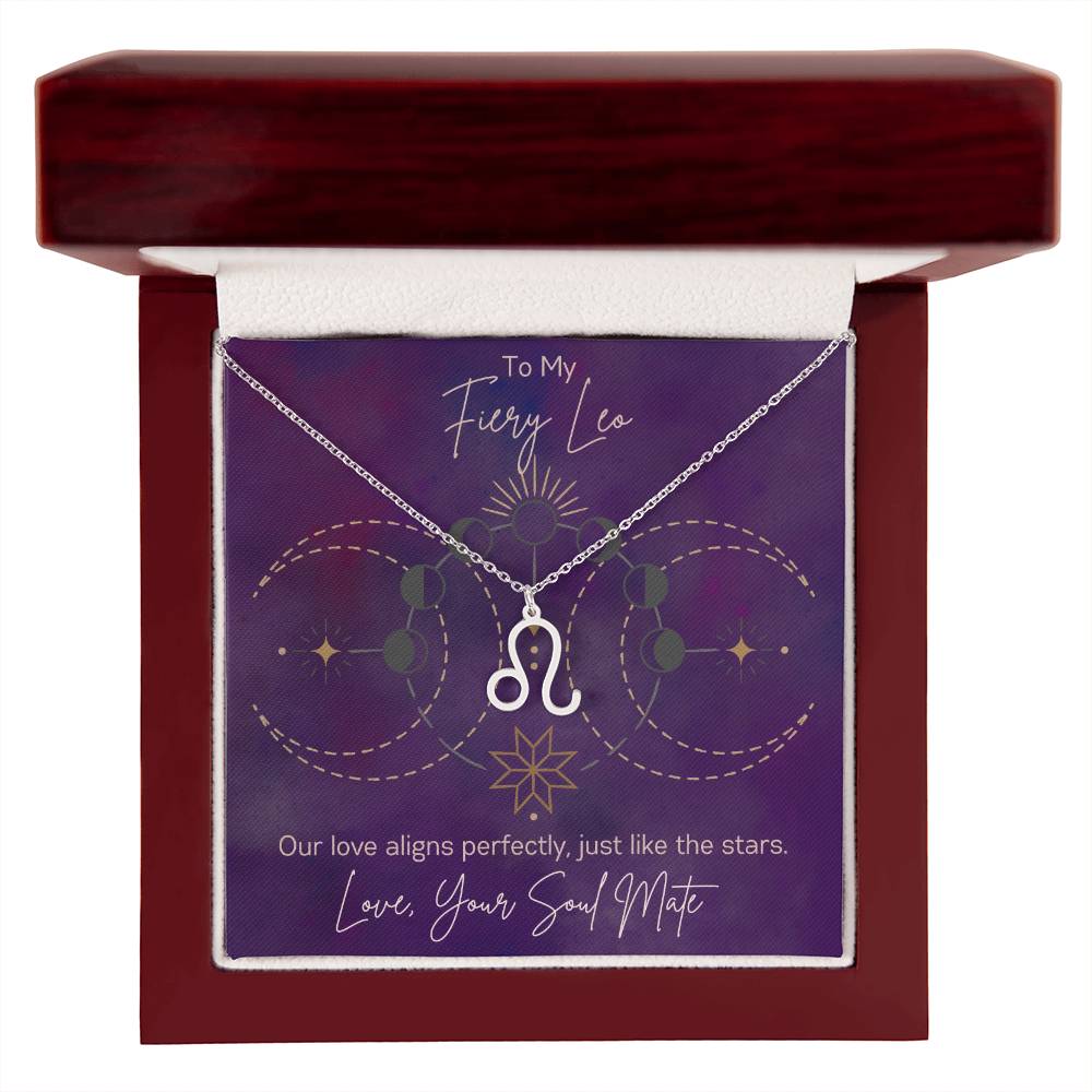 Custom Leo Astrology Necklace Gift from Soul Mate Boyfriend