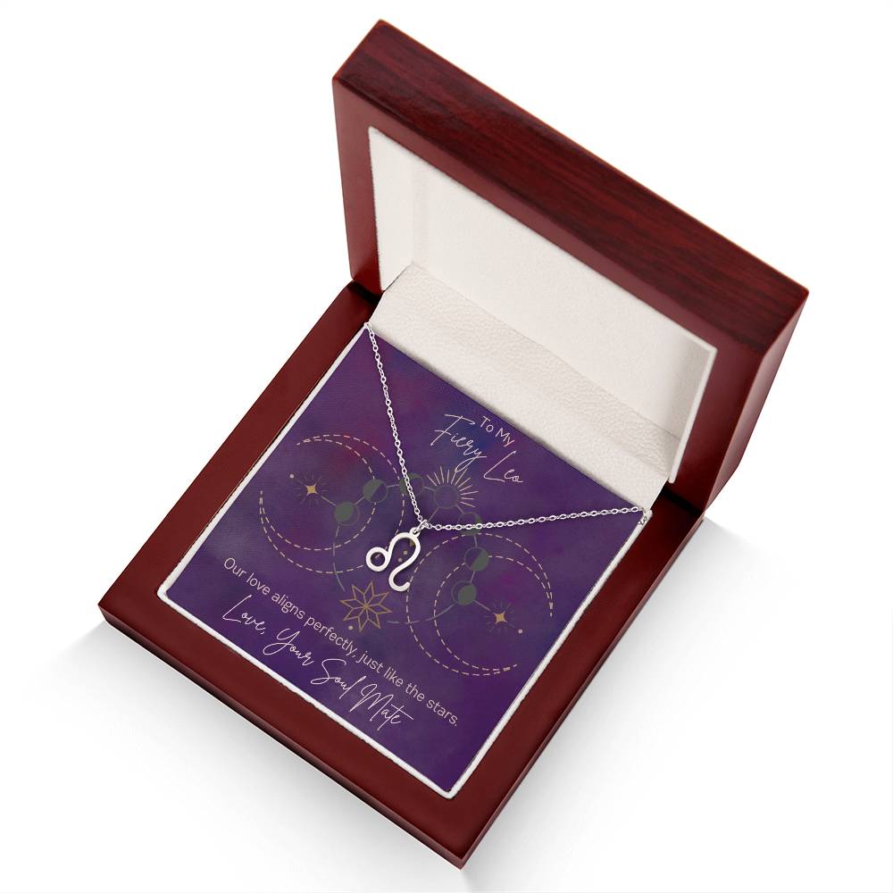 Custom Leo Astrology Necklace Gift from Soul Mate Boyfriend
