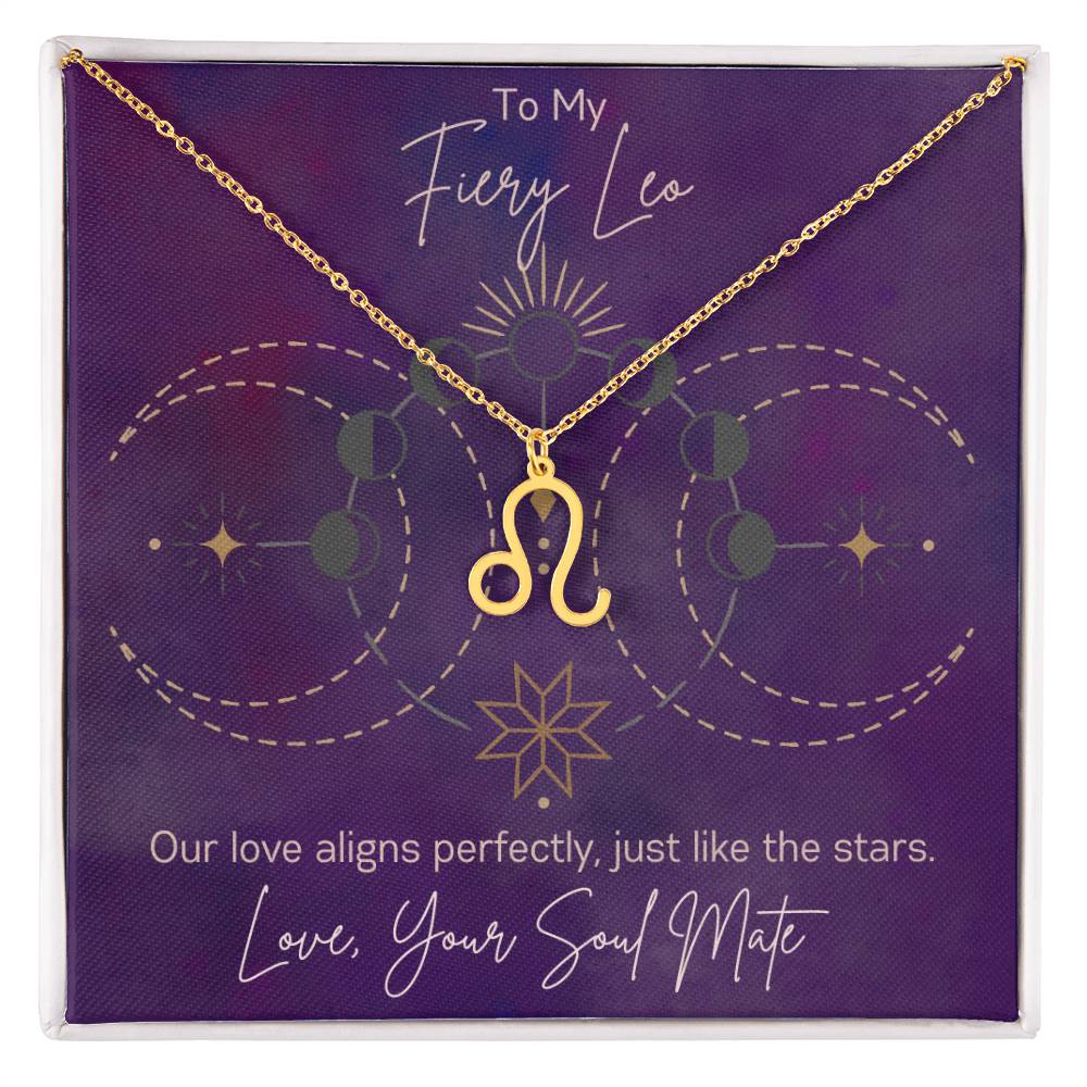Custom Leo Astrology Necklace Gift from Soul Mate Boyfriend