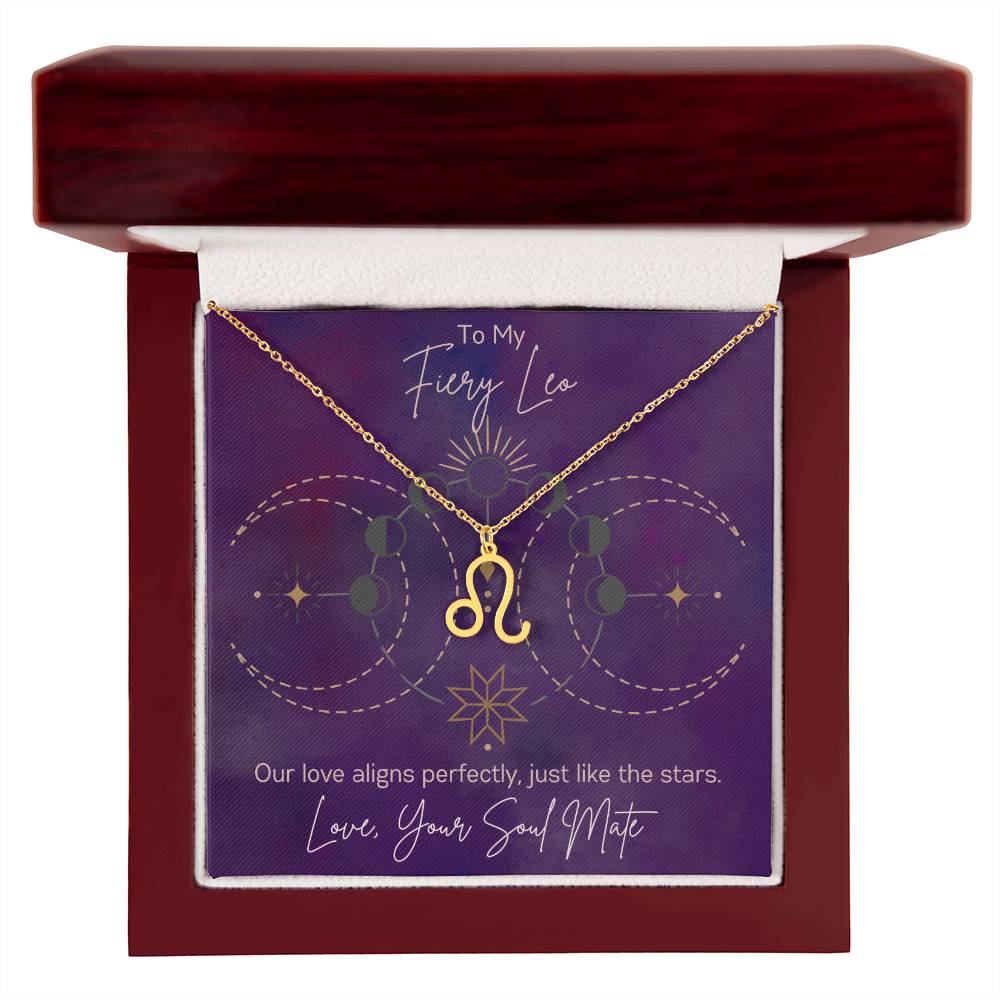 Custom Leo Astrology Necklace Gift from Soul Mate Boyfriend