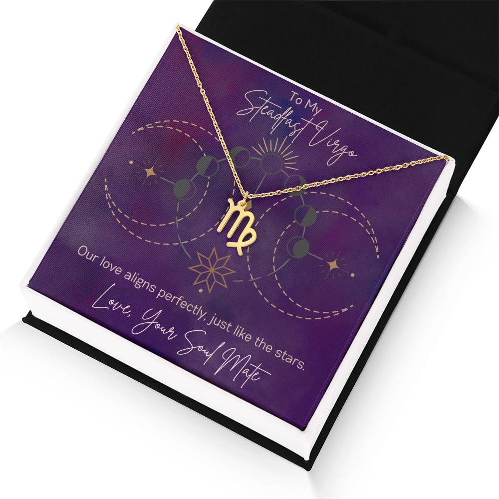 Custom Virgo Astrology Sun Sign Necklace Valentine's Day Gift for Wife or Girlfriend