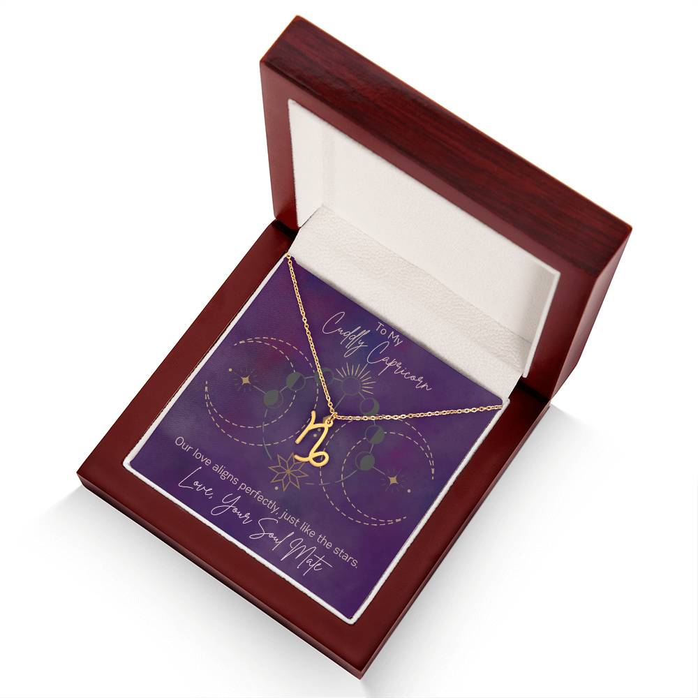 Capricorn Astrology Necklace - Custom Zodiac Sign Pendant With Adjustable Chain