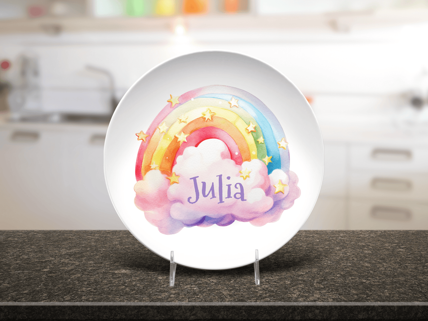Custom Rainbows Unicorn Kids Dinnerware Set - Unbreakable, BPA-Free