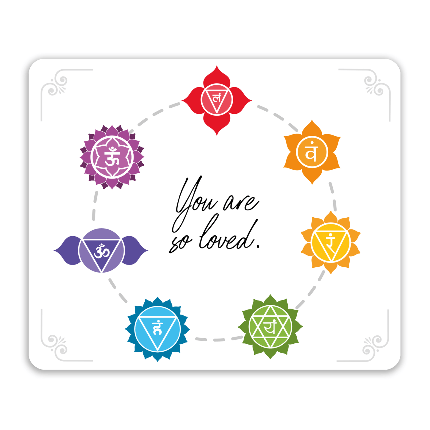 Chakra Mouse Pad – 7 Chakra Design Rainbow Mouse Pad | Uplifting Boho Desk Accessory