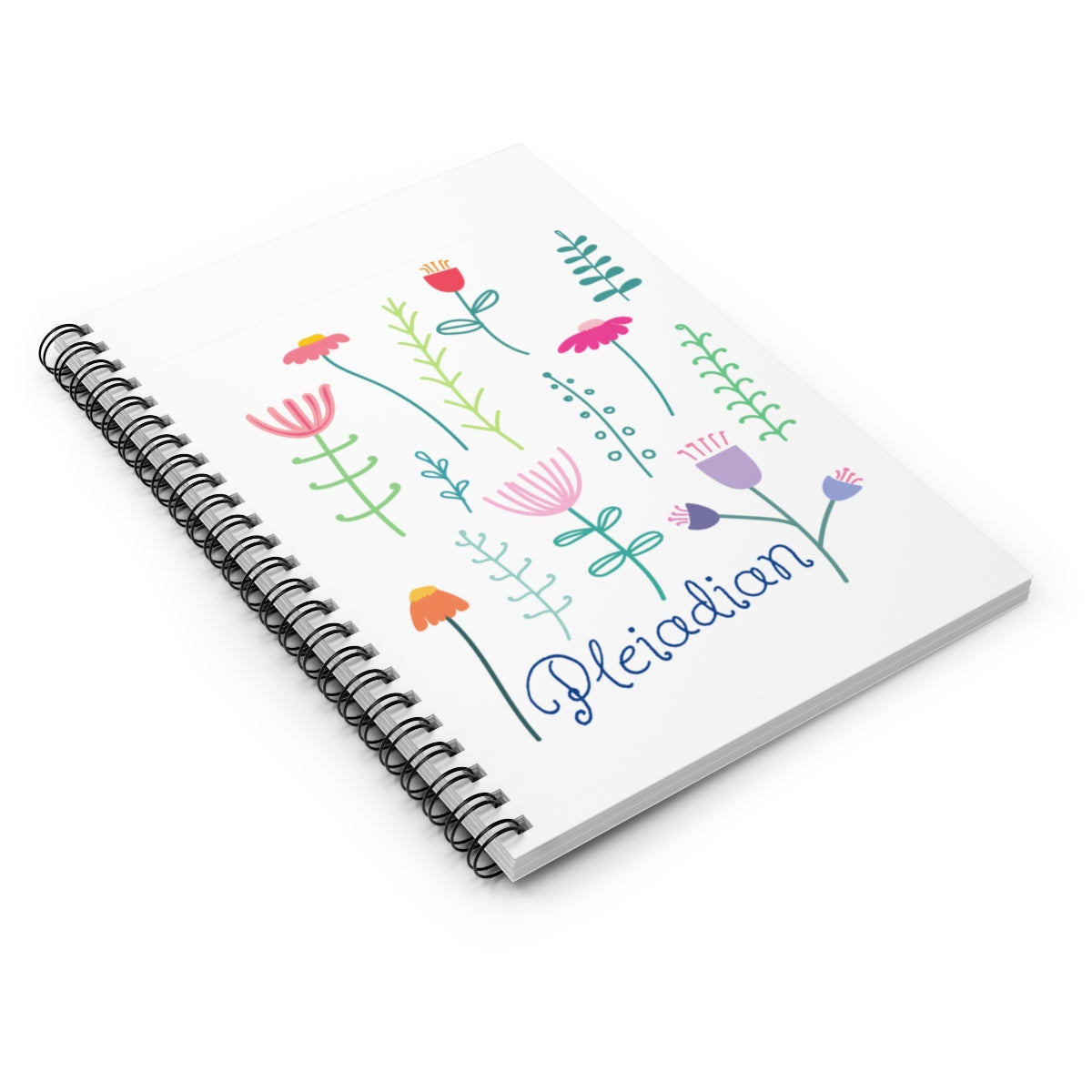 Starseed Spiral Notebook, Lightworker Gift for Andromedan Lyran Sirian Orion Pleiadian Arcturian, 5D Lined Floral Journal