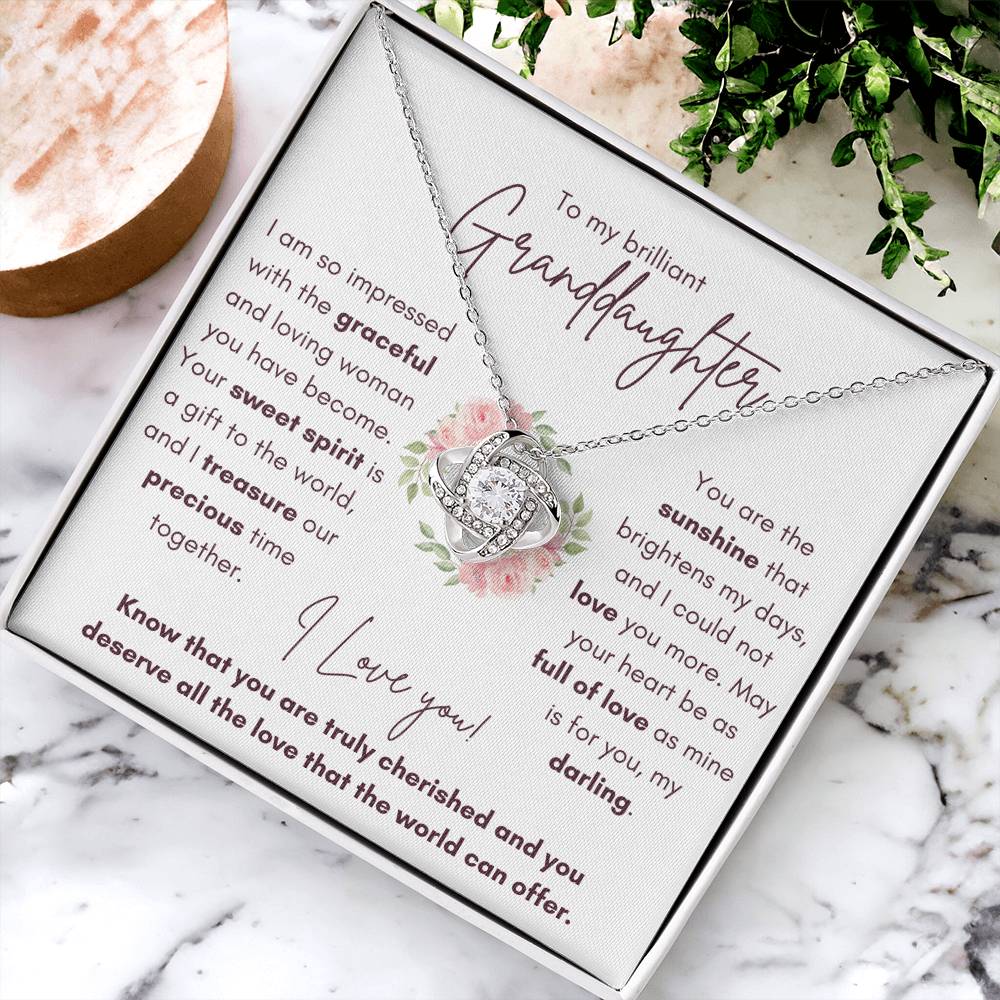 Granddaughter Gift from Grandmother - Love Knot Necklace Keepsake