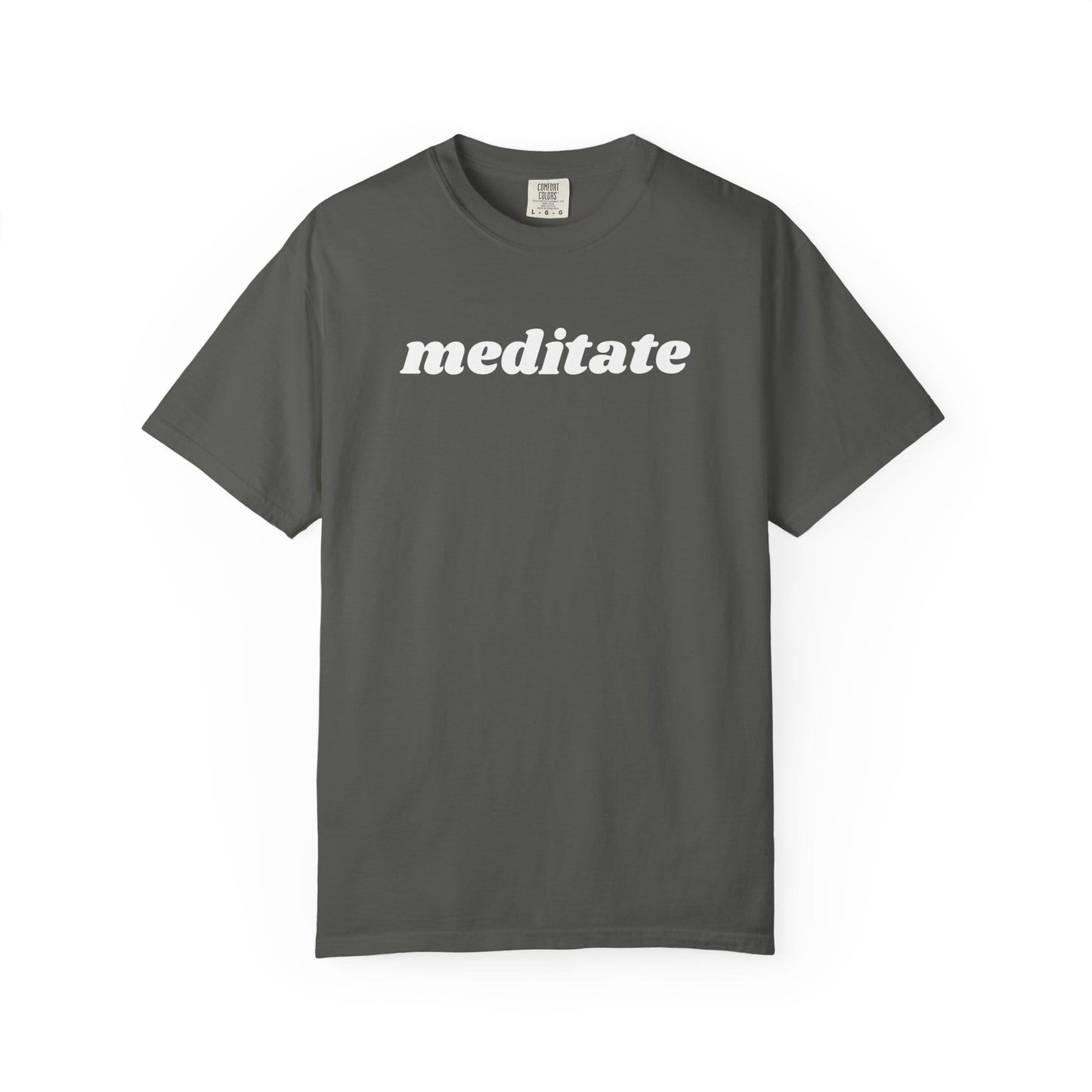 Meditate Minimalist Shirt – Comfort Colors Tee | Energy Healer & Yoga Teacher Apparel