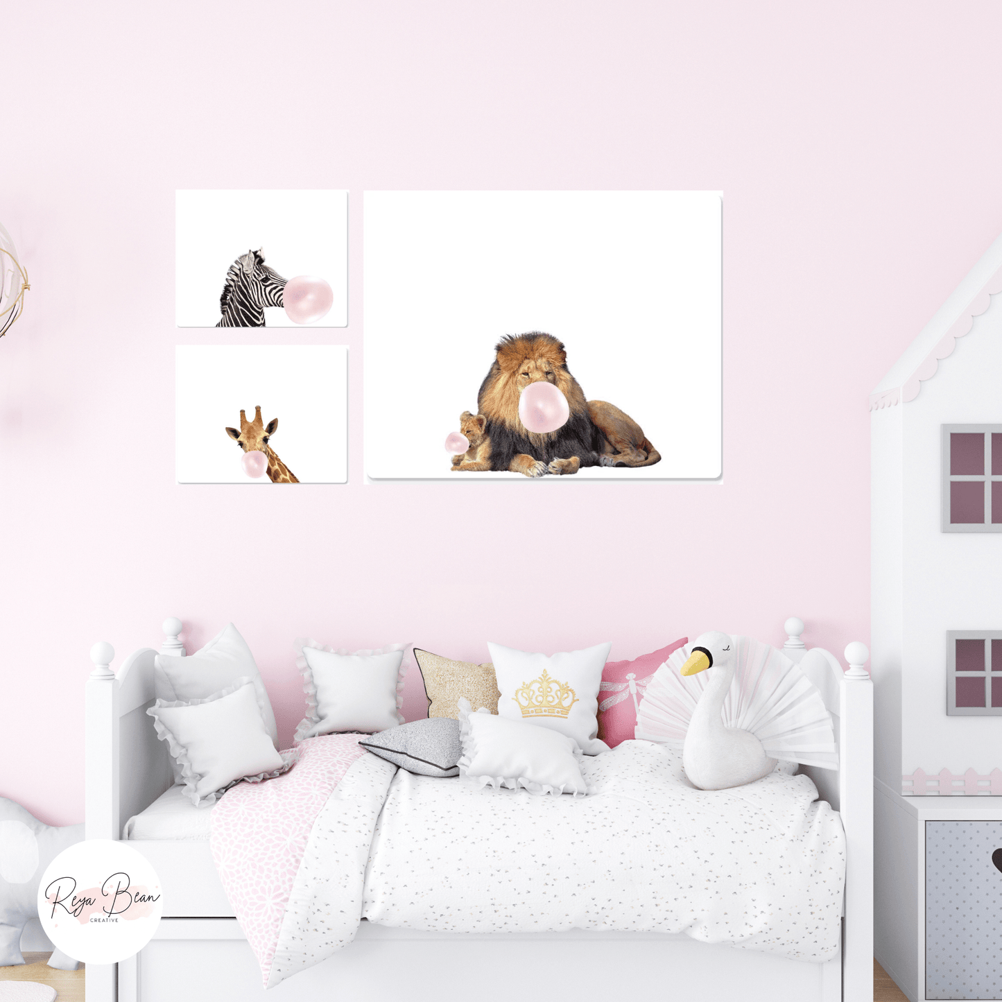 Pitbull Blowing Bubblegum - Metal Wall Art