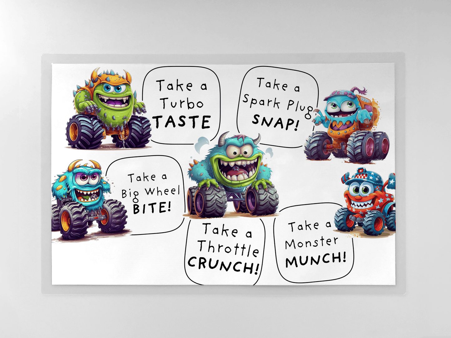 Picky Eater Placemat - Laminated Kids Food Mat 12" x 18" | Easy Clean Durable Mealtime Mat