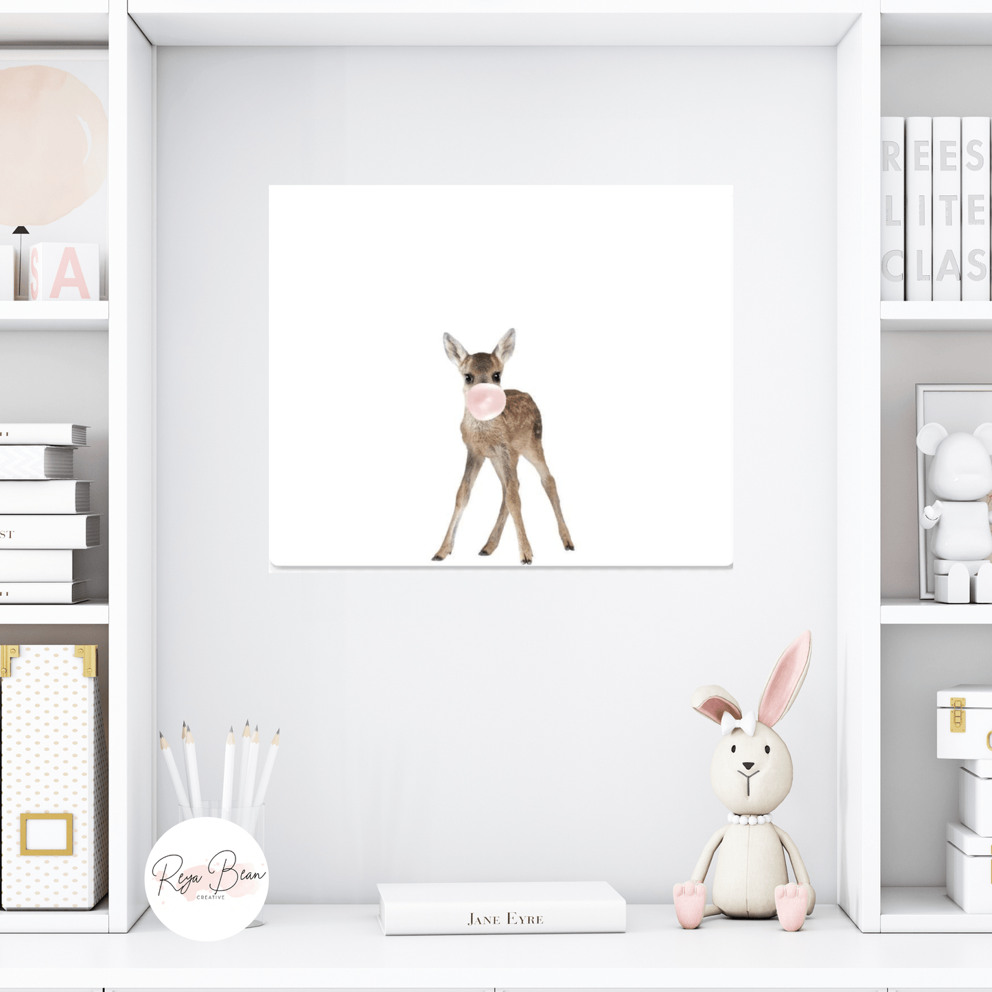 Baby Fox Blowing Bubblegum - Metal Wall Art