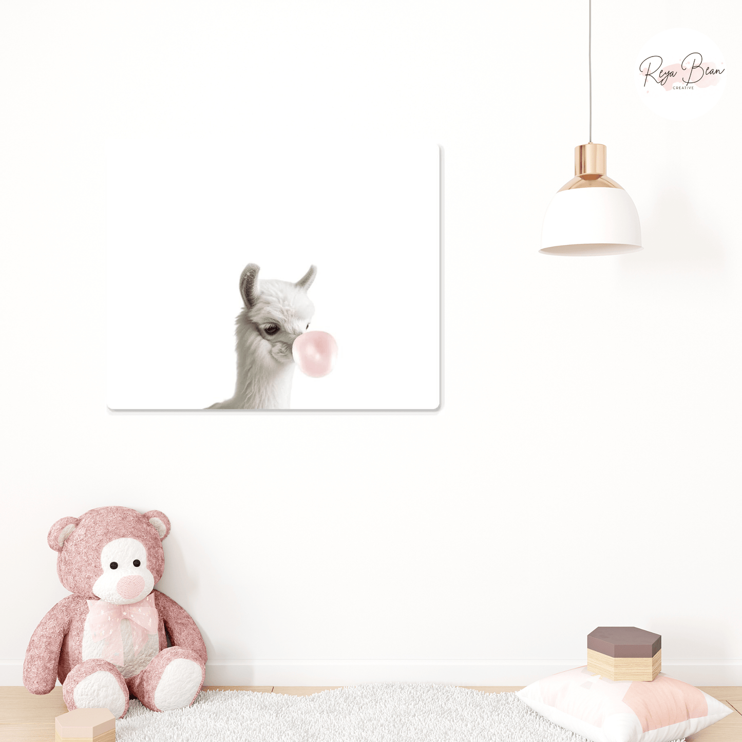 Cute Baby Goats Blowing Bubbles - Metal Wall Art