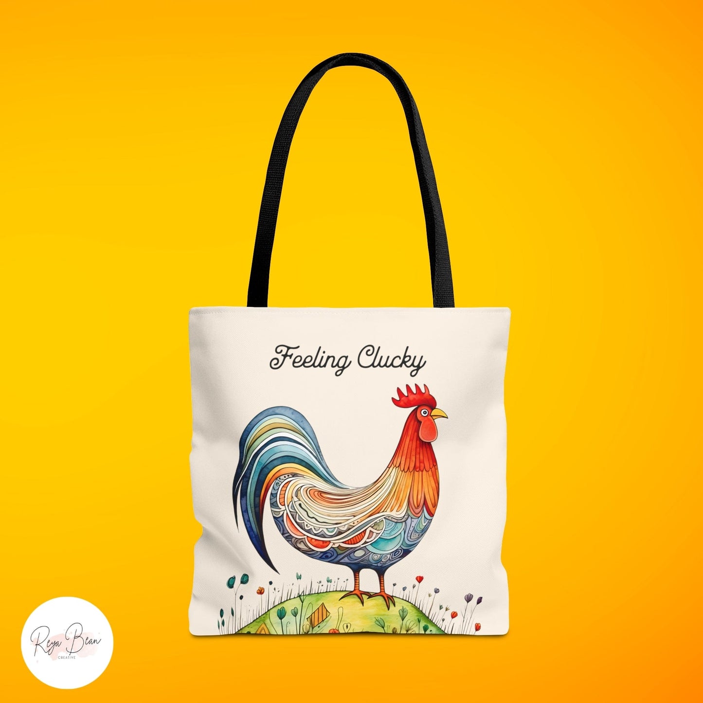 Chicken Feeling Clucky Canvas Tote Bag Funny, Chicken Lover Homesteading Sack, Sassy Farm Girl Bag, Homestead Chic Farmhouse Tote