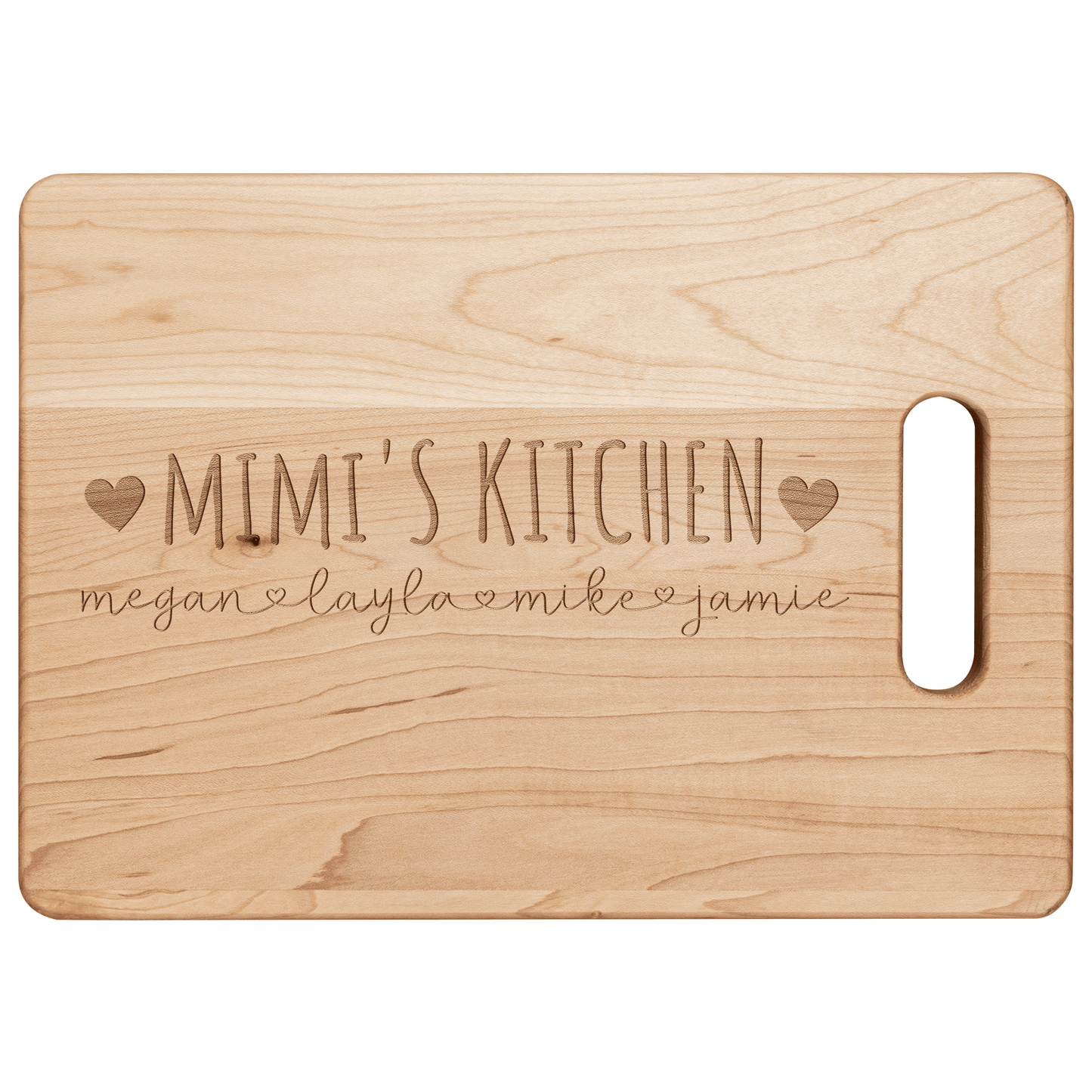 Custom Cutting Board Maple Laser-Engraved Birthday Gift for Mom Personalized with Children's Names, Grandma's Custom Name  Mother's Day Gift