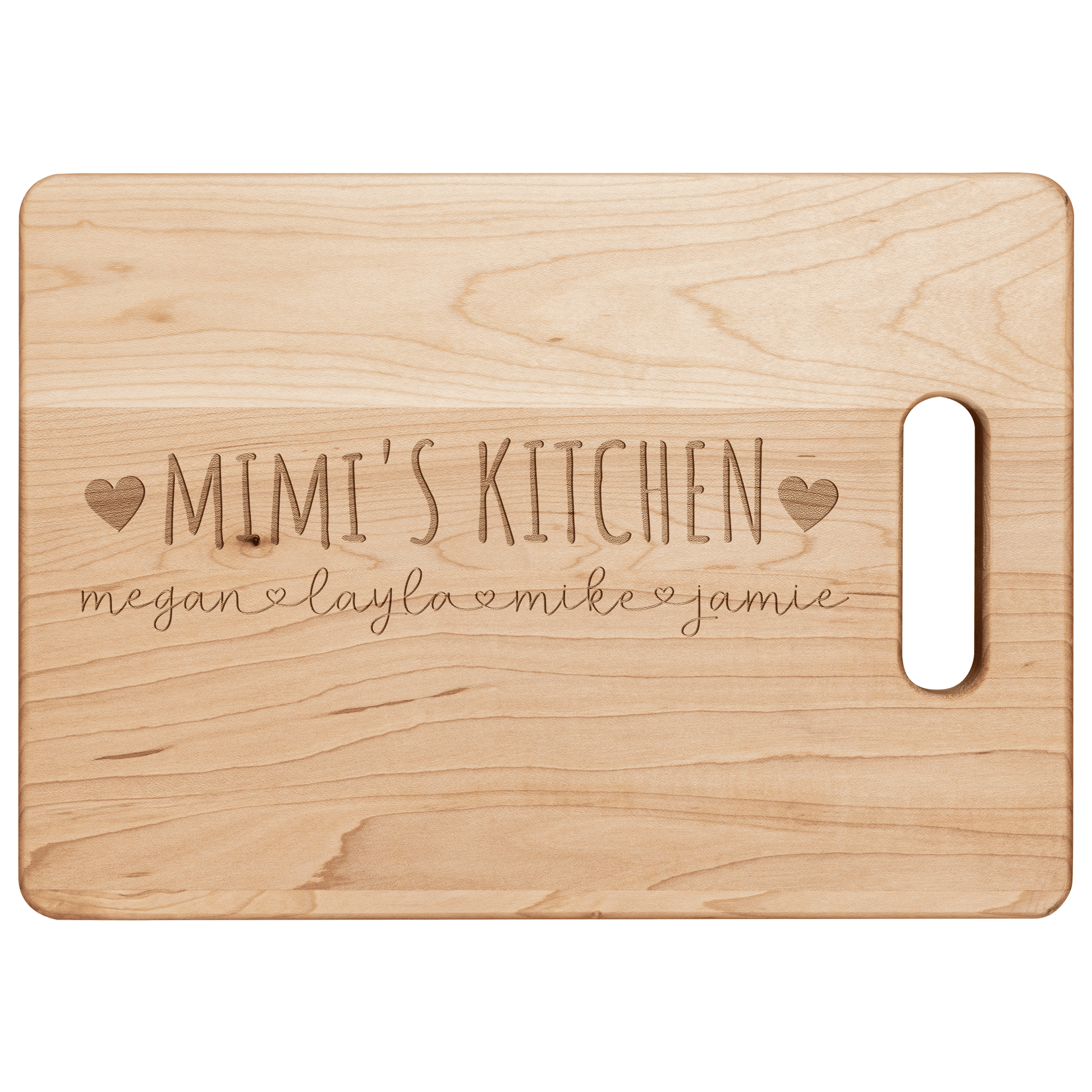 Custom Cutting Board Maple Laser-Engraved Birthday Gift for Mom Personalized with Children's Names, Grandma's Custom Name  Mother's Day Gift