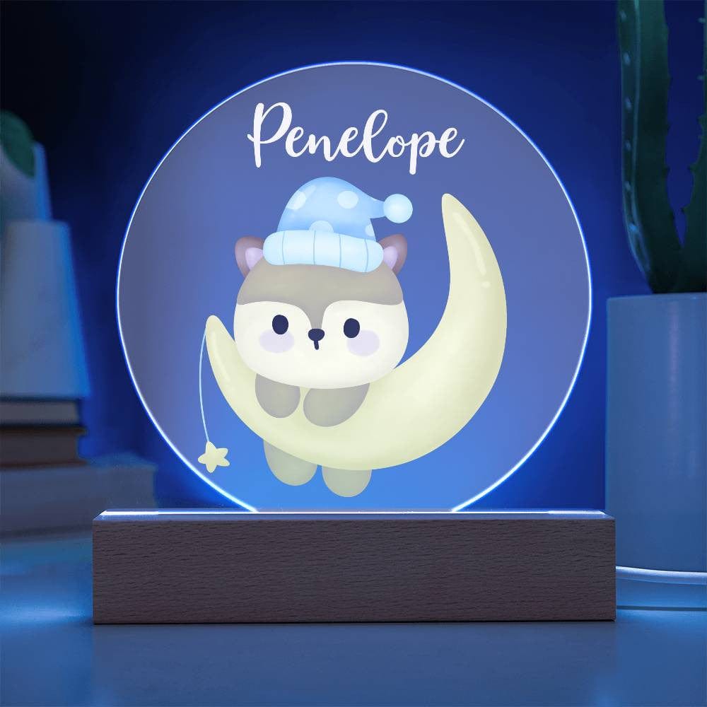 Custom Baby LED Night Light - Cute Animal Nursery Acrylic Plaque