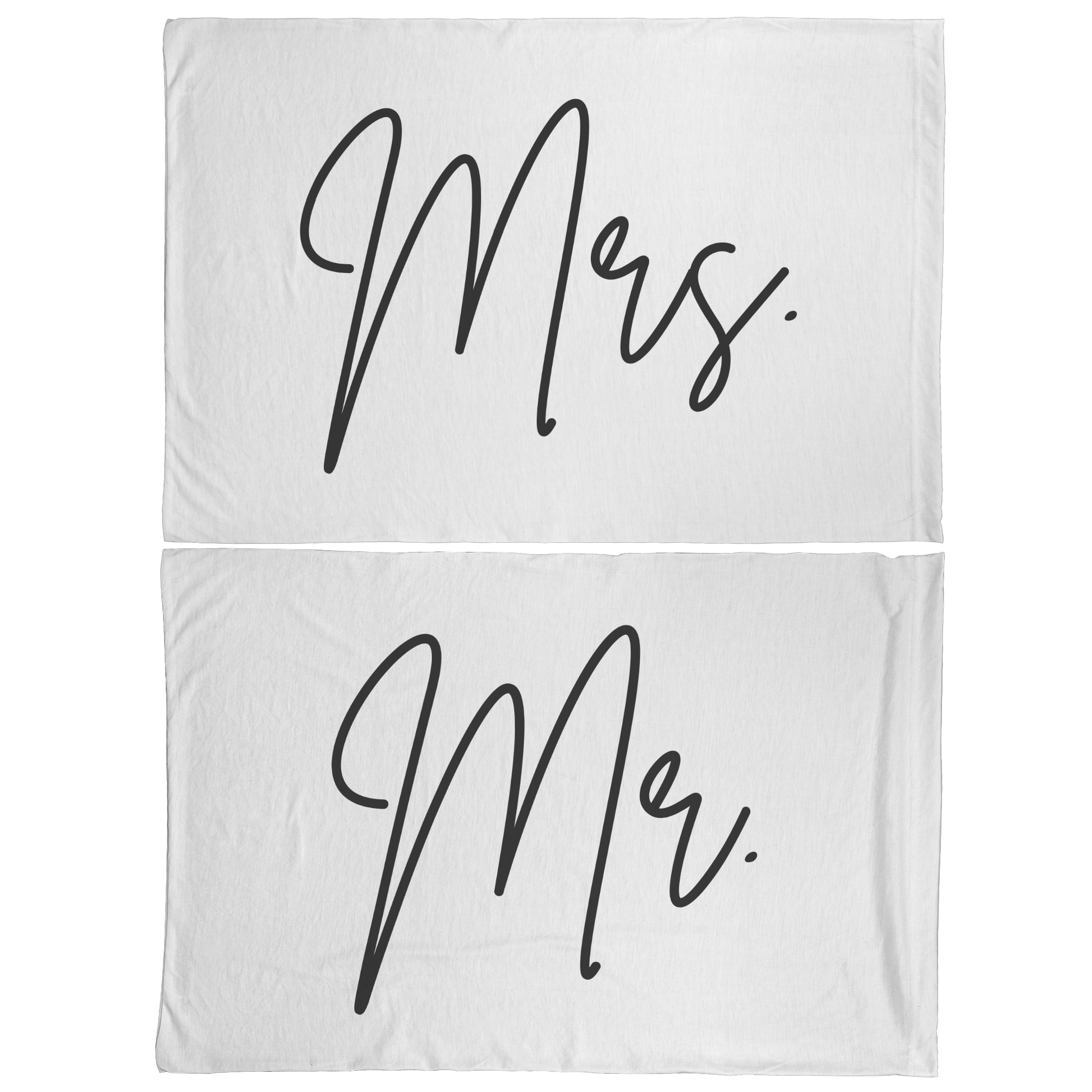 Couple Pillowcases Newlywed Gift Set, Mr. and Mrs. Matching Bed Set of 2 Pillowcases, His and Hers Housewarming Wedding Bridal Shower Gift