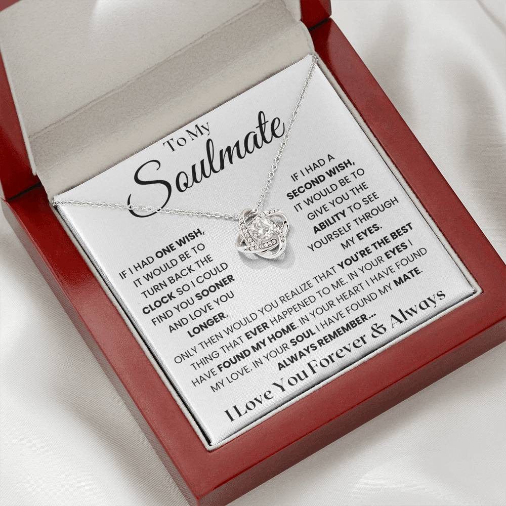 Soulmate Love You Forever & Always - Love Knot Necklace for Girlfriend Wife